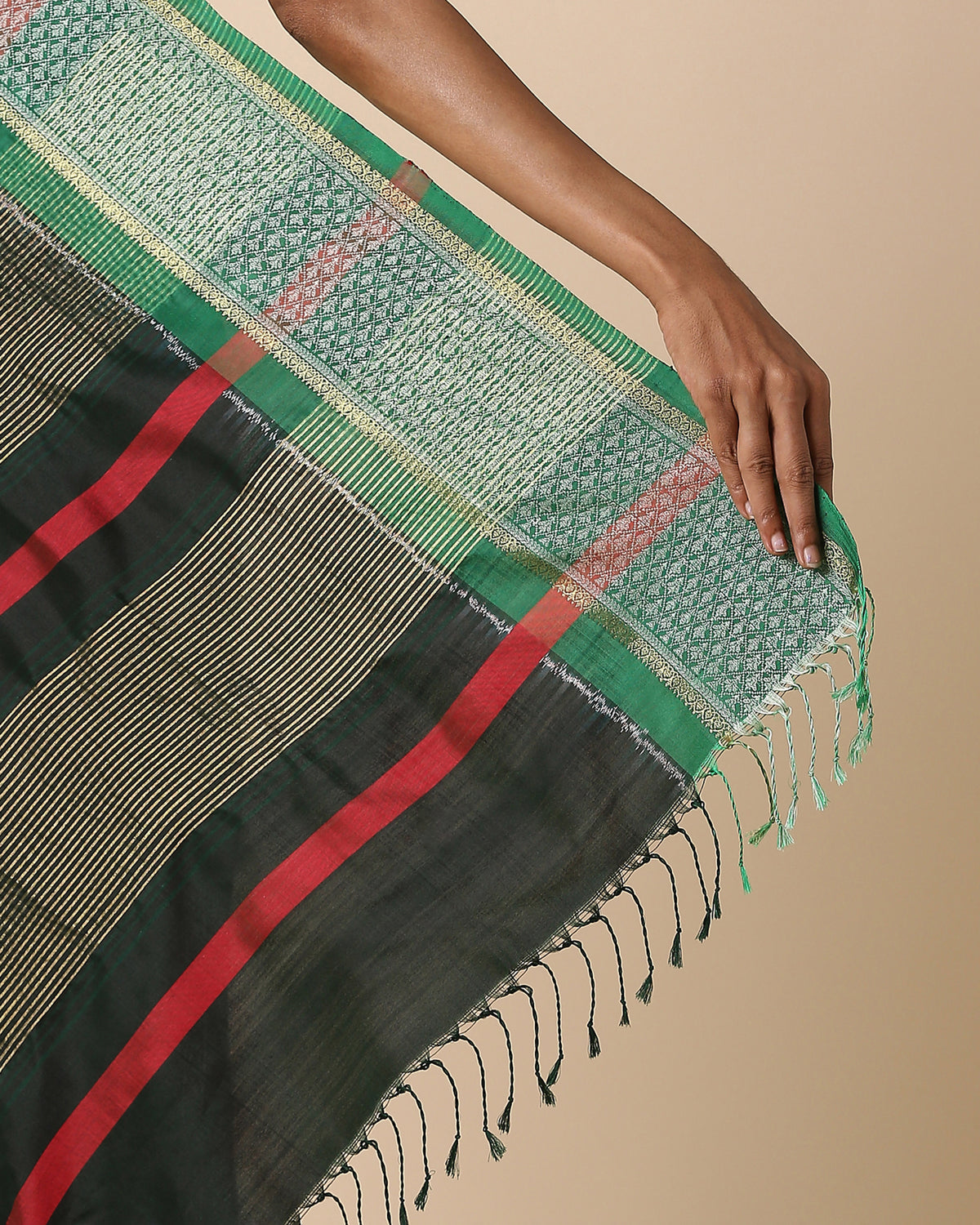 Alina Pochampally Weft Ikat Silk Saree
