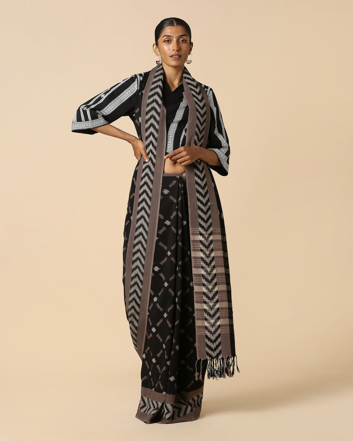 Sharoma Pochampally Warp Ikat Cotton Saree