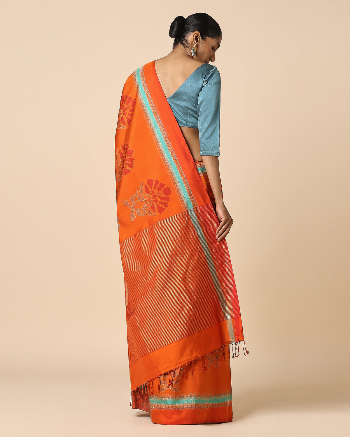 Alhan Pochampally Weft Ikat Silk Saree