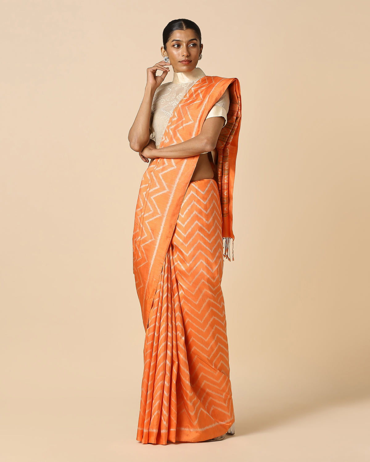 Palan Pochampally Weft Ikat Silk Saree