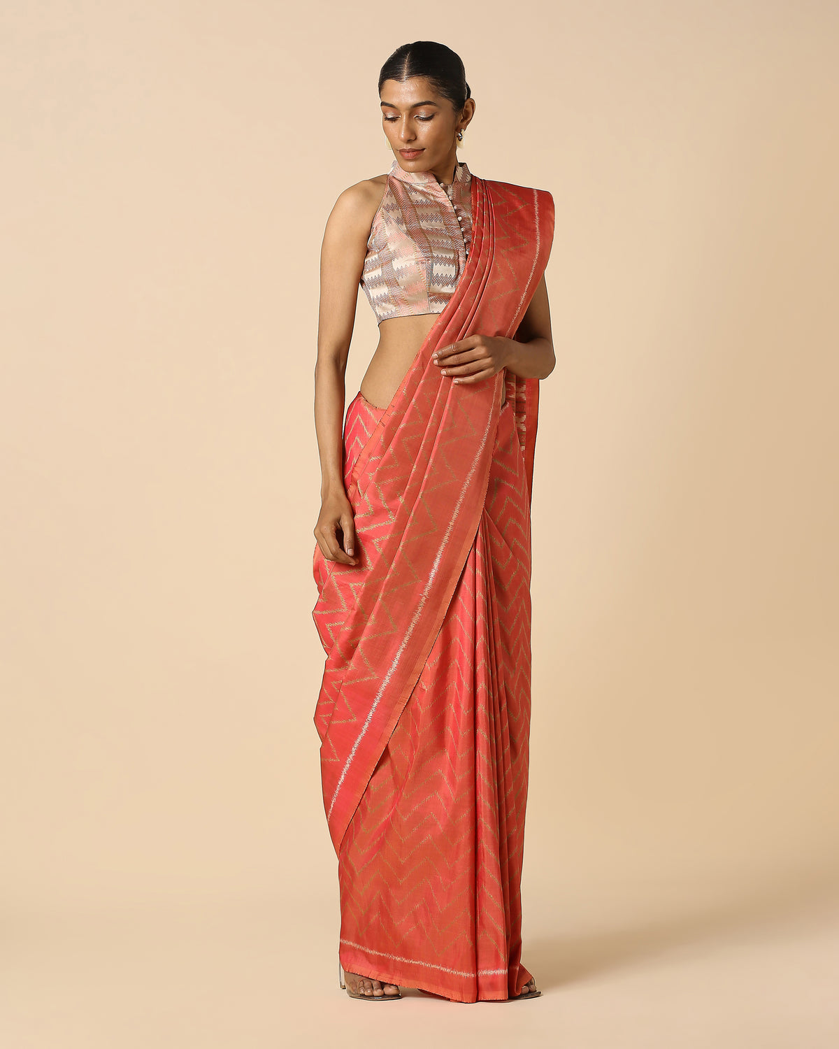 Palan Pochampally Weft Ikat Silk Saree