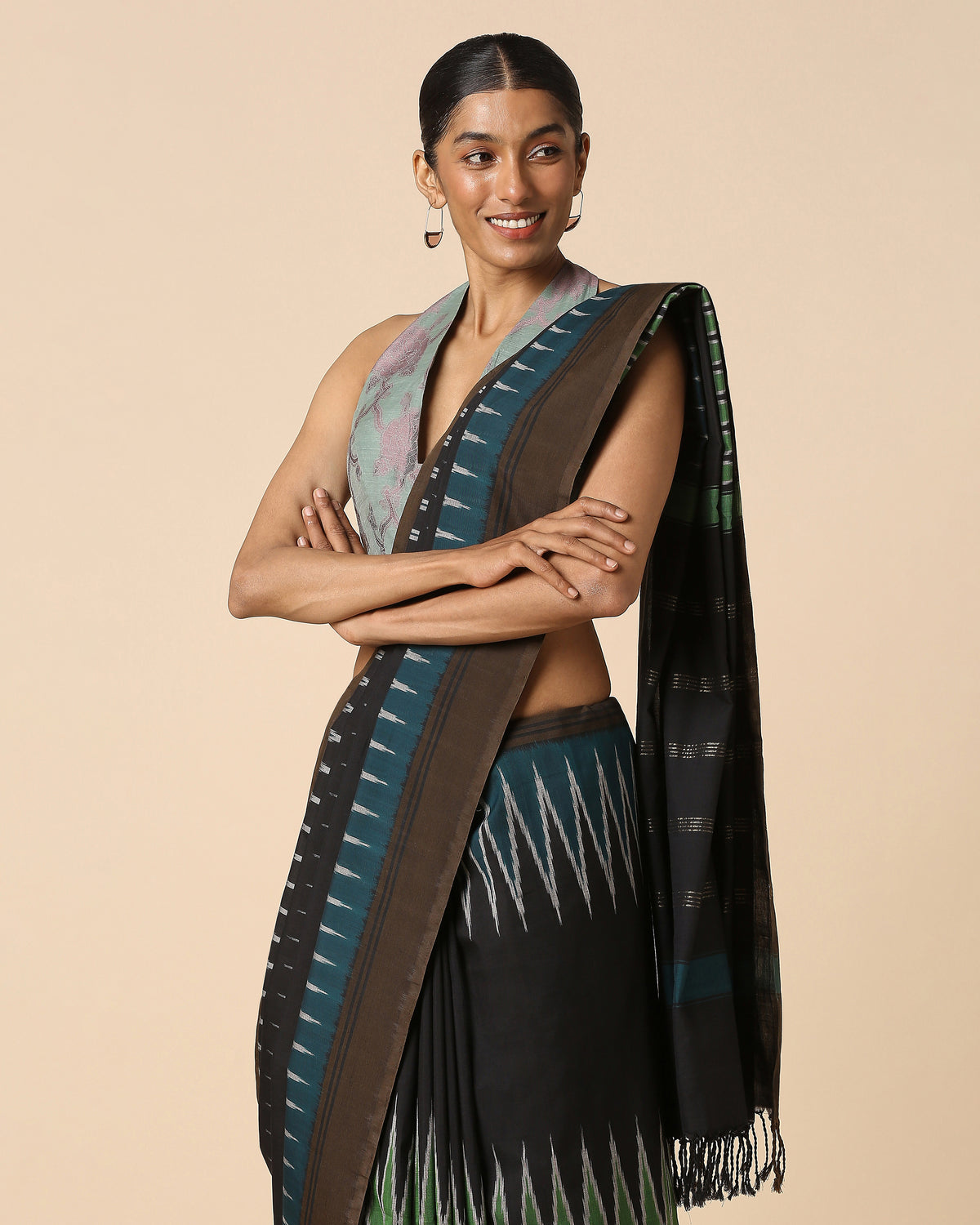 Sharati Pochampally Weft Ikat Cotton Saree