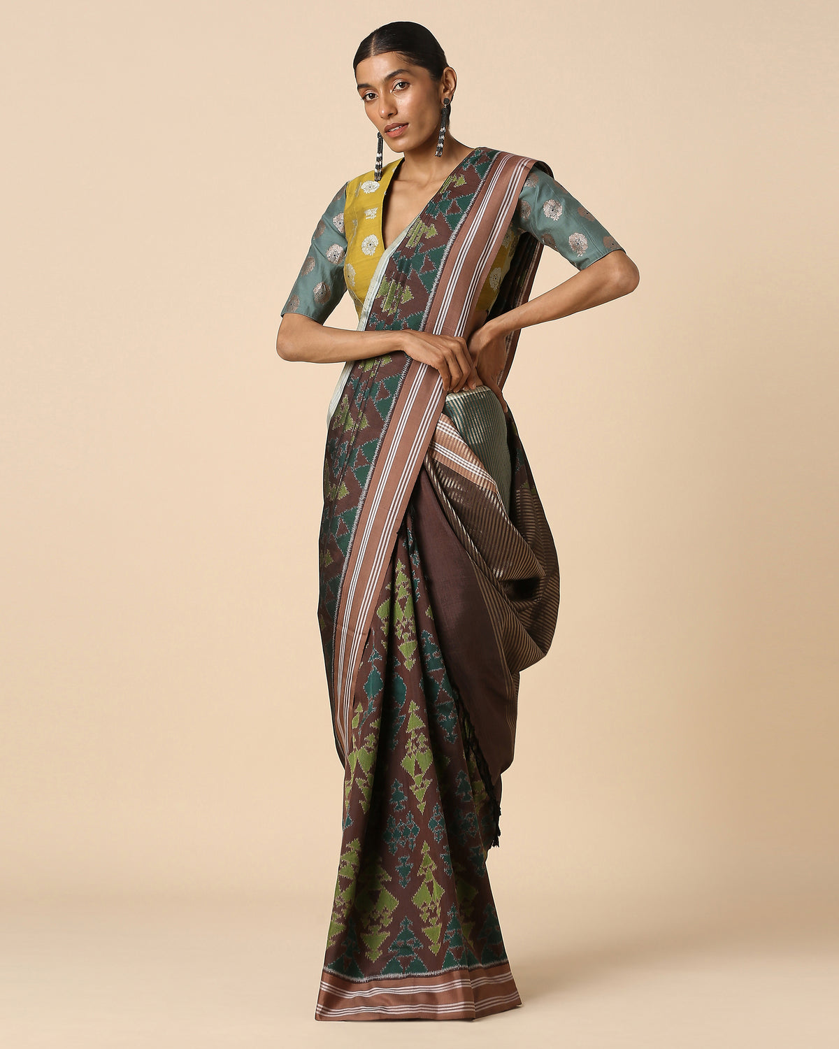 Galam Pochampally Weft Ikat Silk Saree