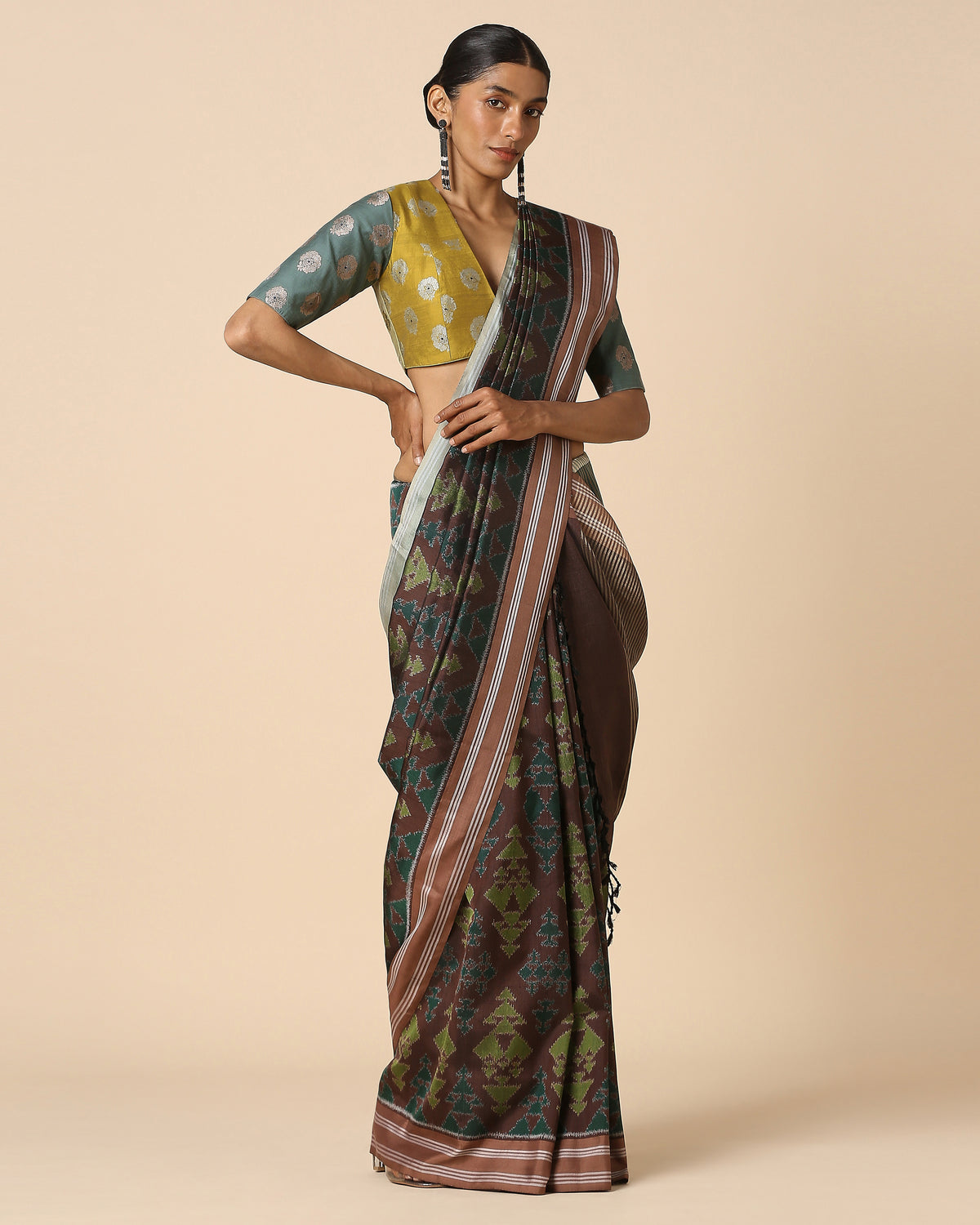 Galam Pochampally Weft Ikat Silk Saree