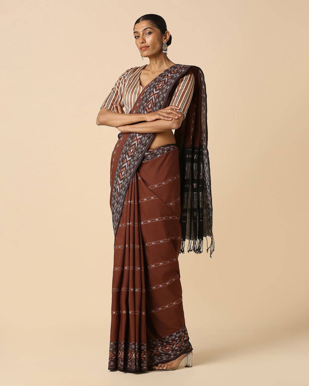 Kanjana Pochampally Warp Ikat Cotton Saree