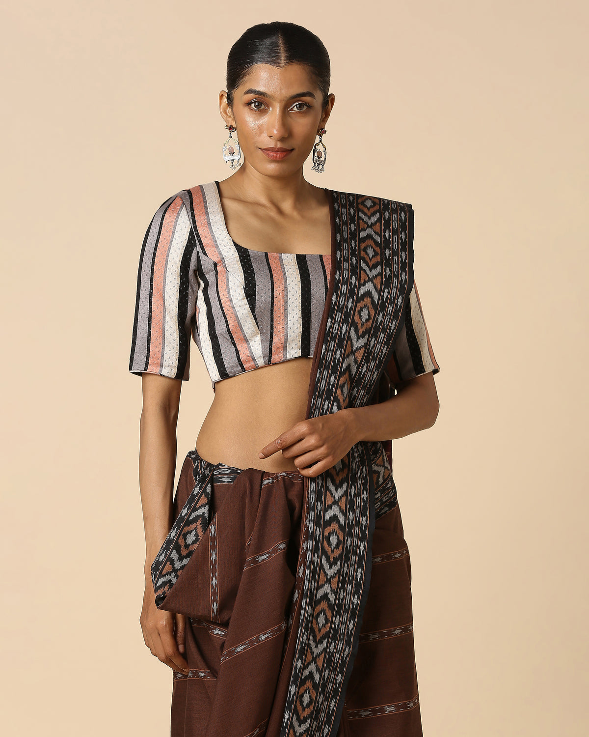 Kanjana Pochampally Warp Ikat Cotton Saree
