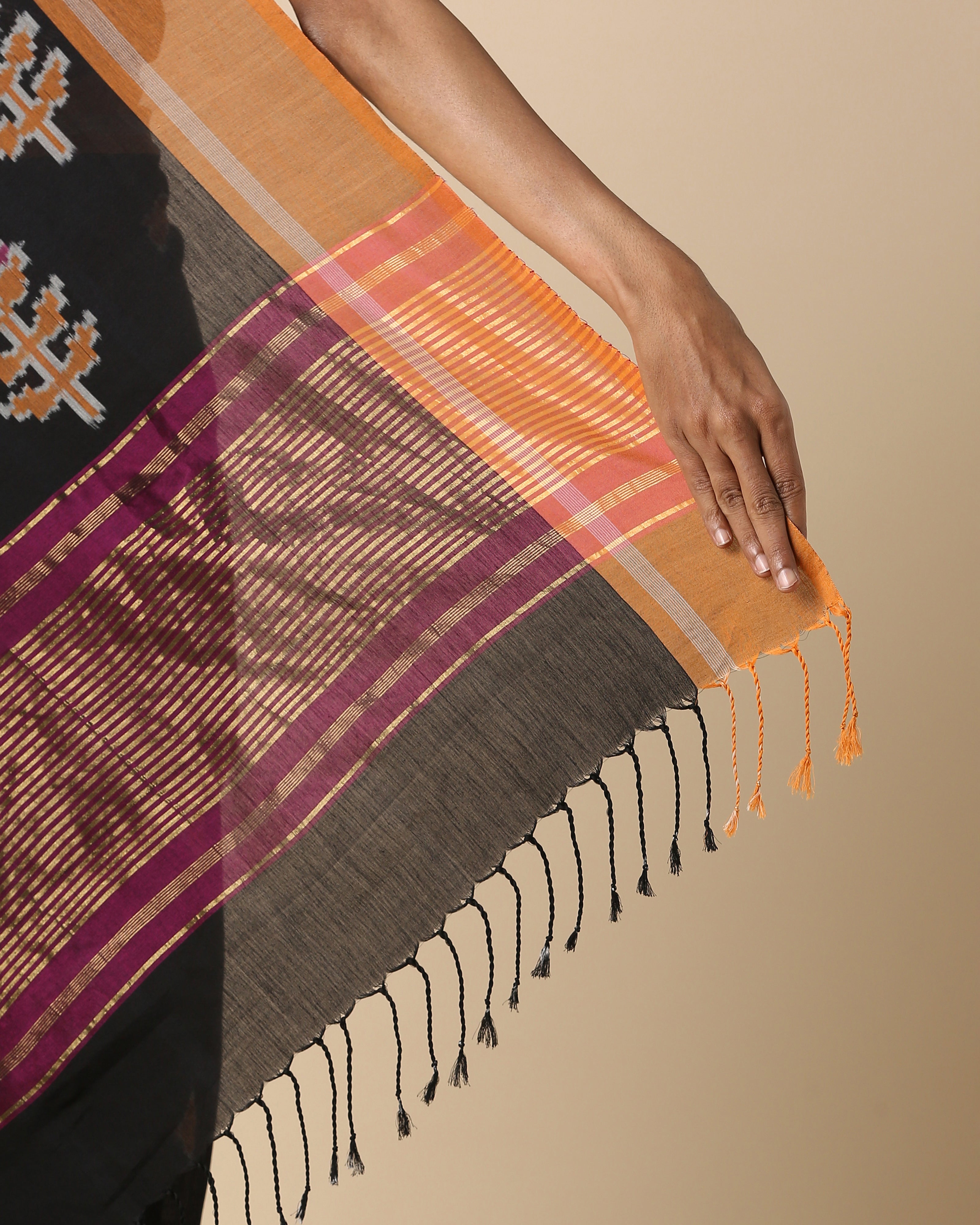 Kapi Pochampally Warp Ikat Cotton Saree