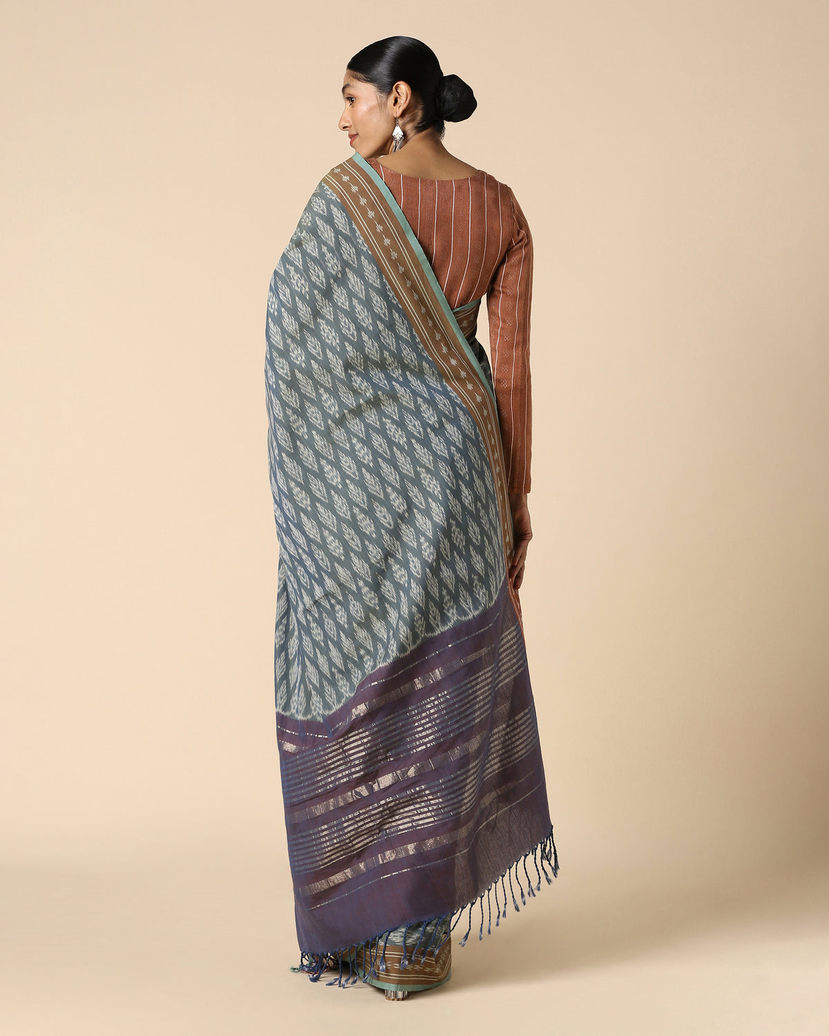 Kavyata Pochampally Warp Ikat Cotton Saree