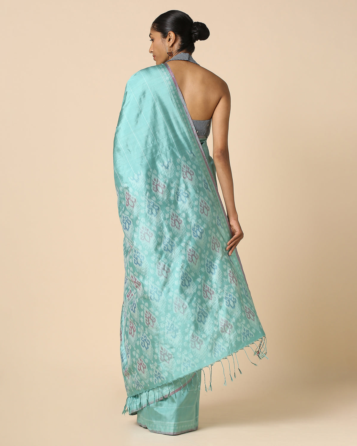 Gupila Pochampally Warp Ikat Silk Saree