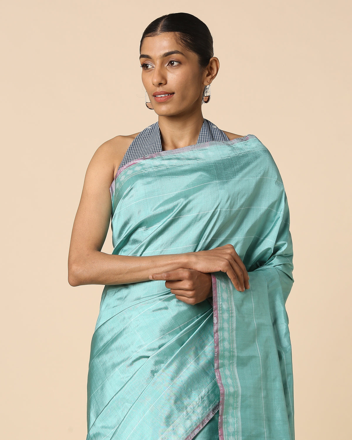 Gupila Pochampally Warp Ikat Silk Saree