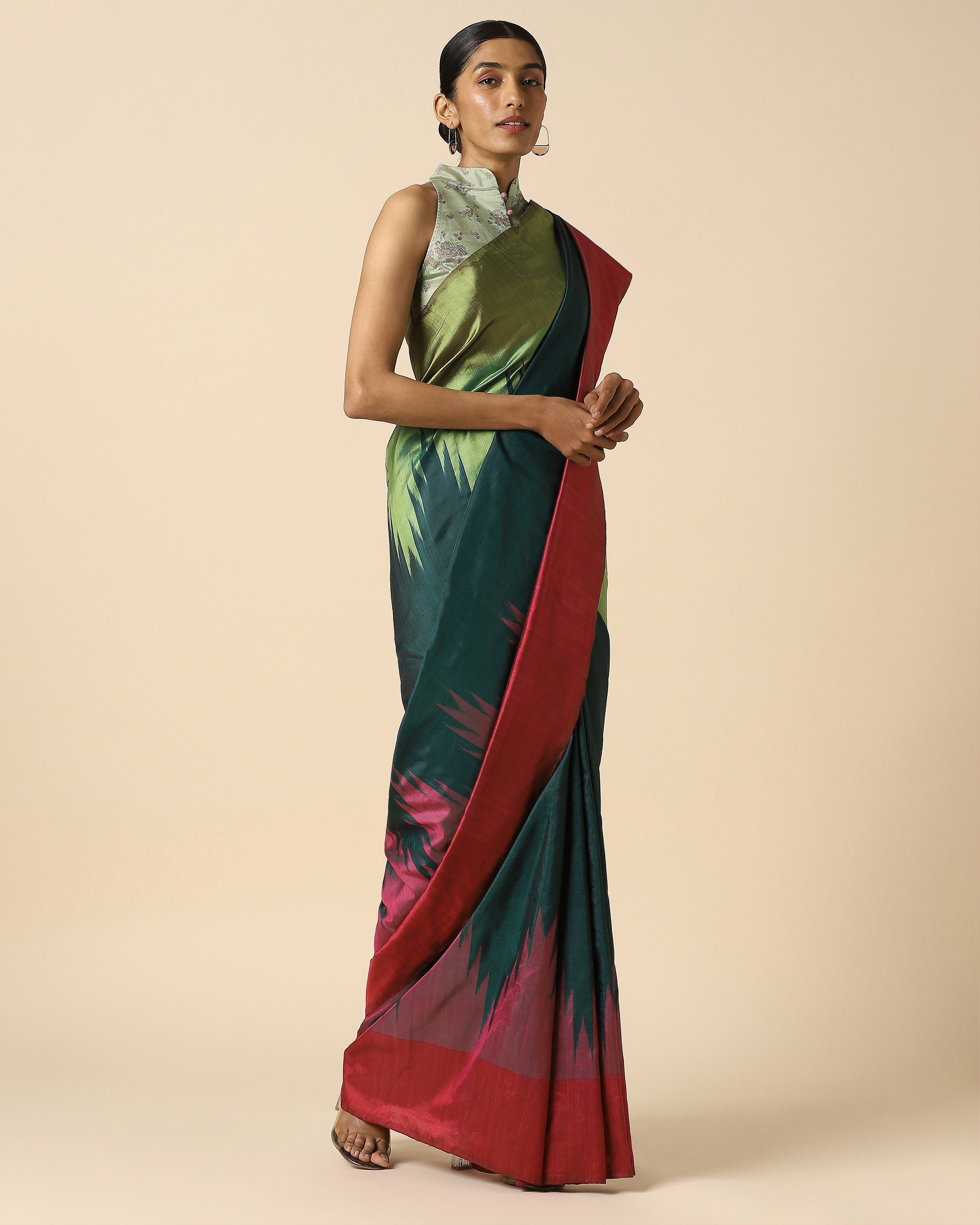 Giria Pochampally Weft Ikat Silk Saree