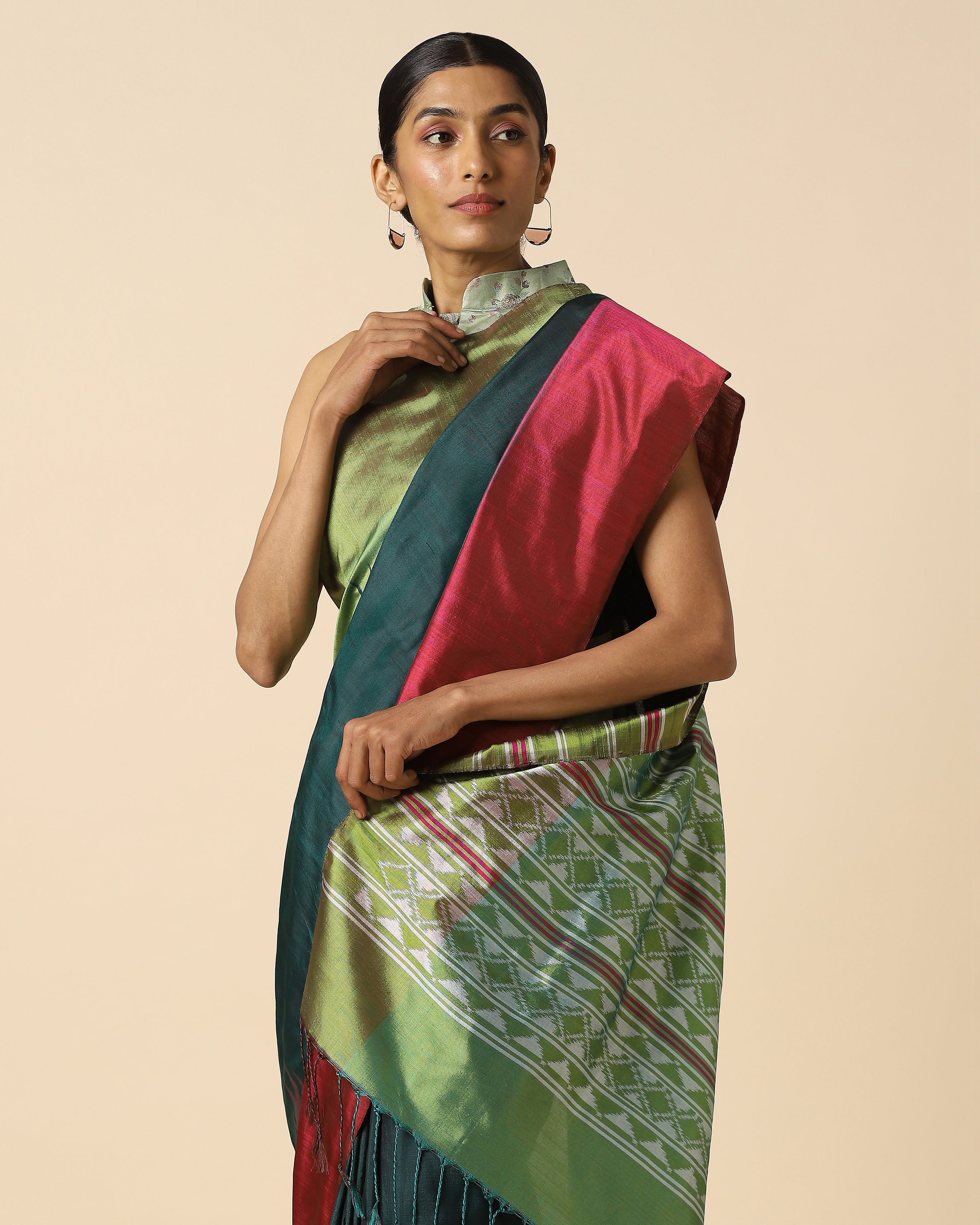 Giria Pochampally Weft Ikat Silk Saree