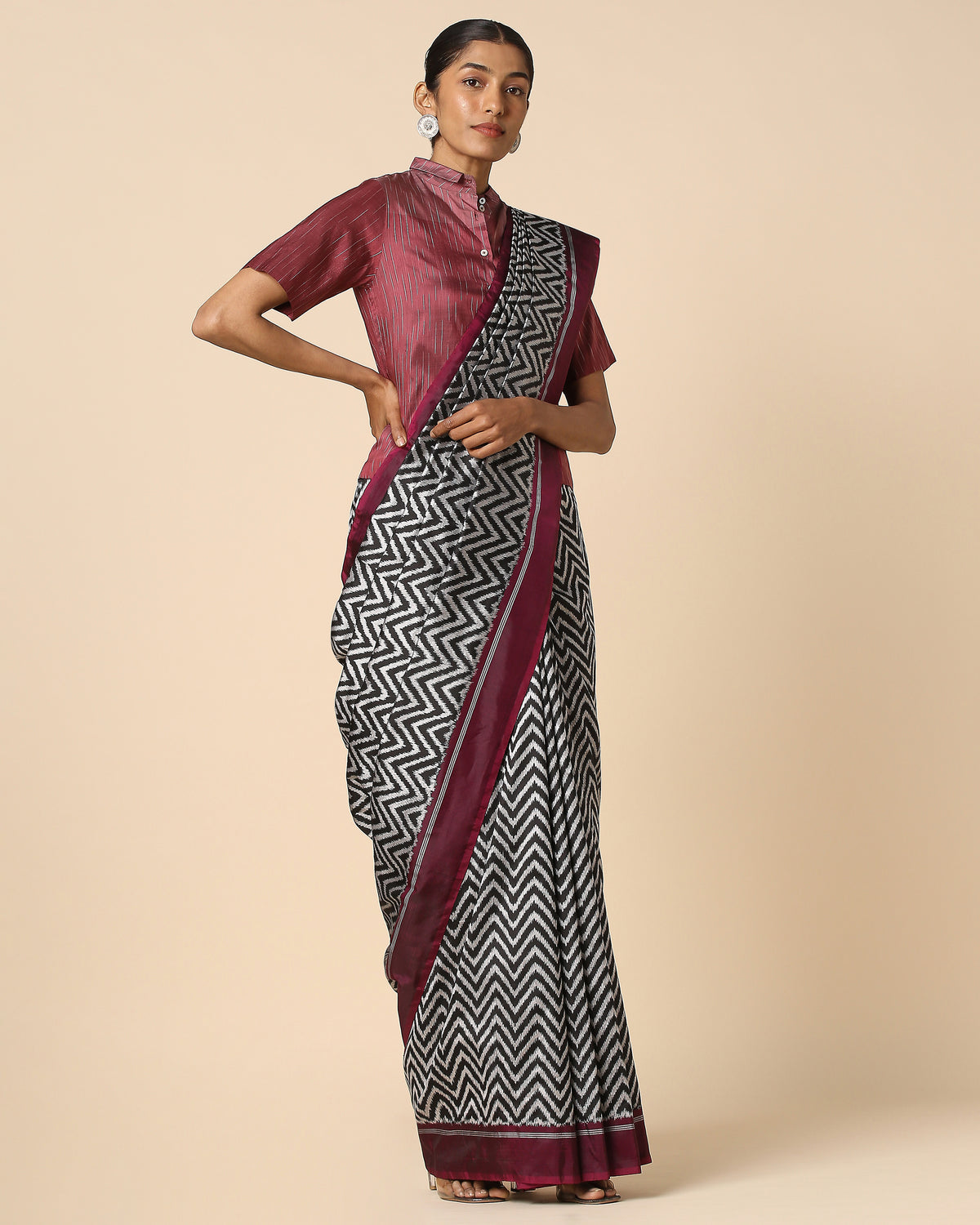 Rithika Pochampally Weft Ikat Silk Saree