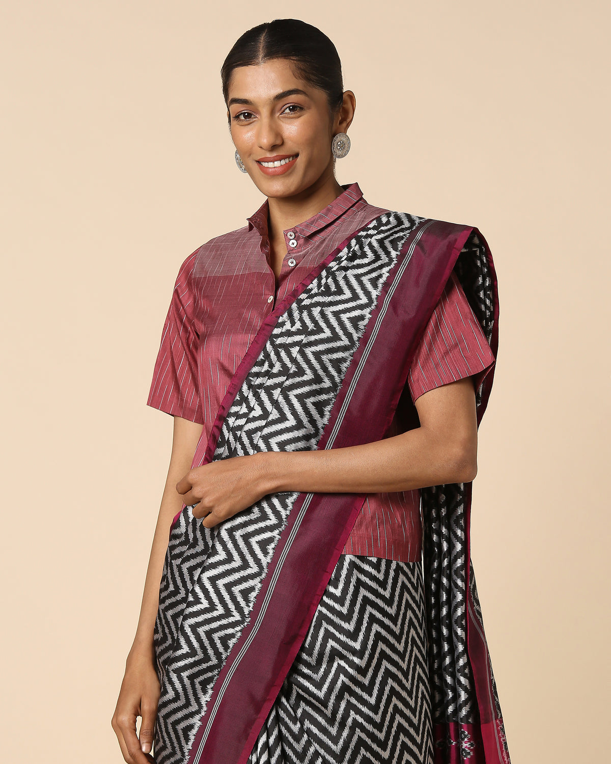 Rithika Pochampally Weft Ikat Silk Saree