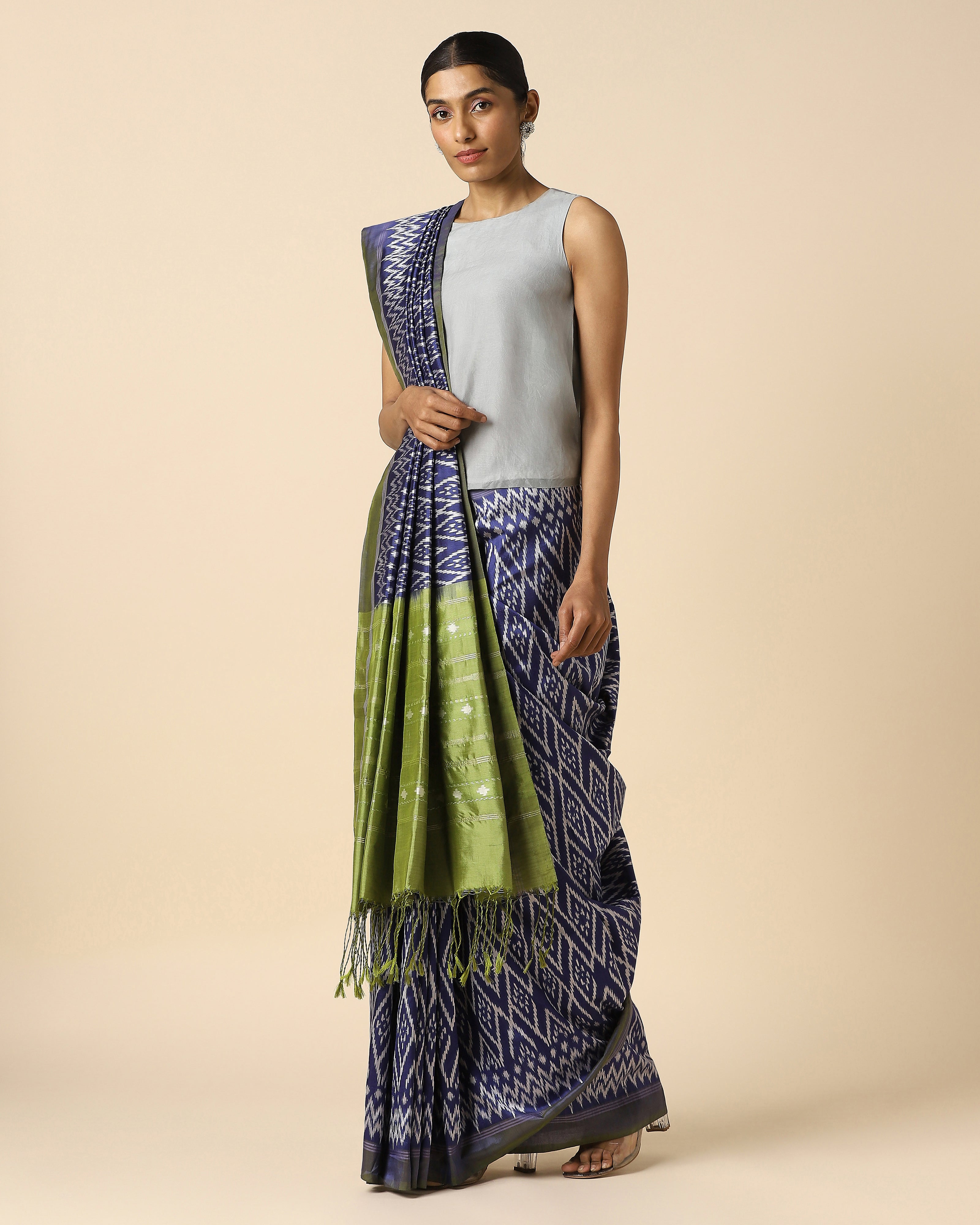 Navina Pochampally Weft Ikat Silk Saree