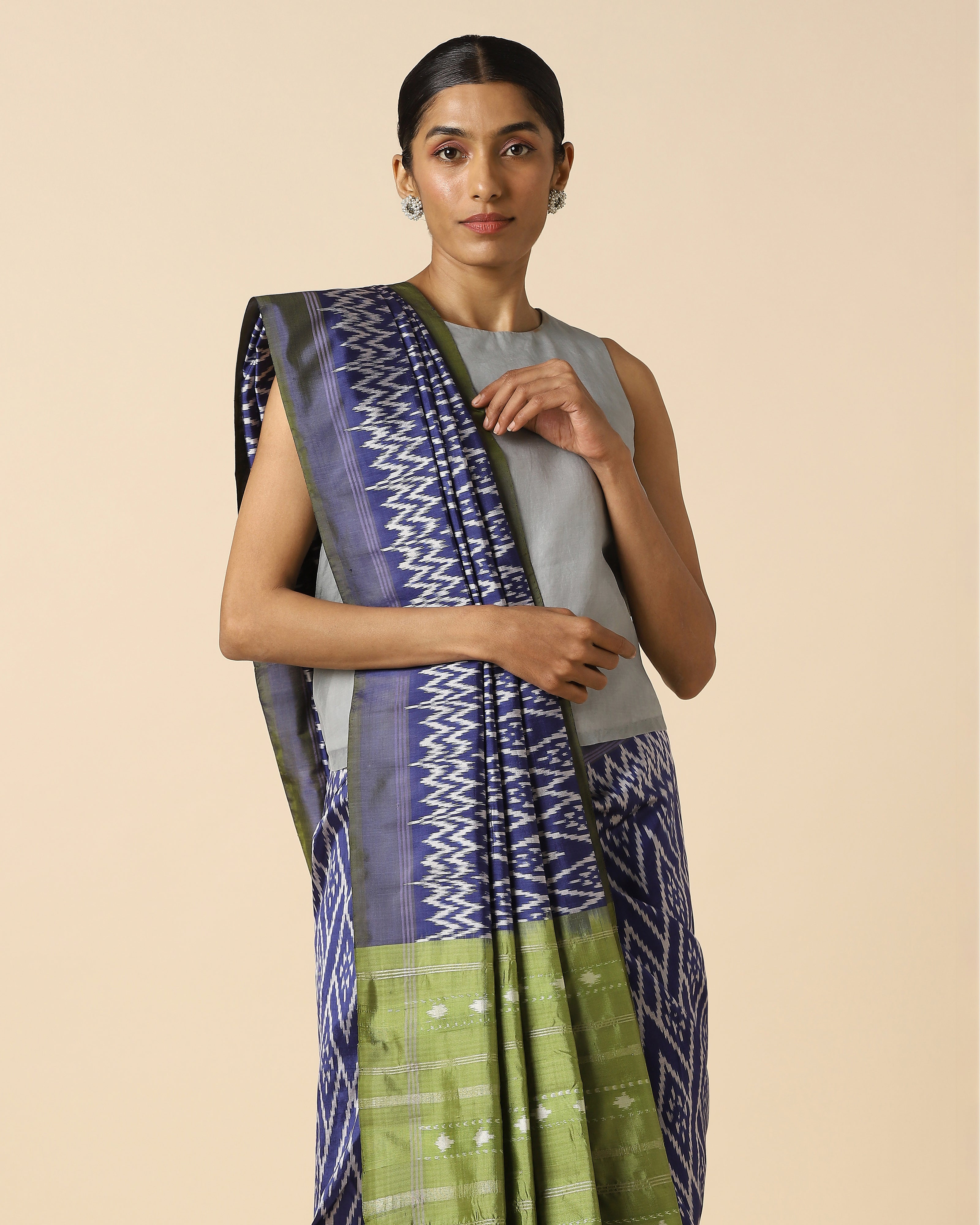 Navina Pochampally Weft Ikat Silk Saree