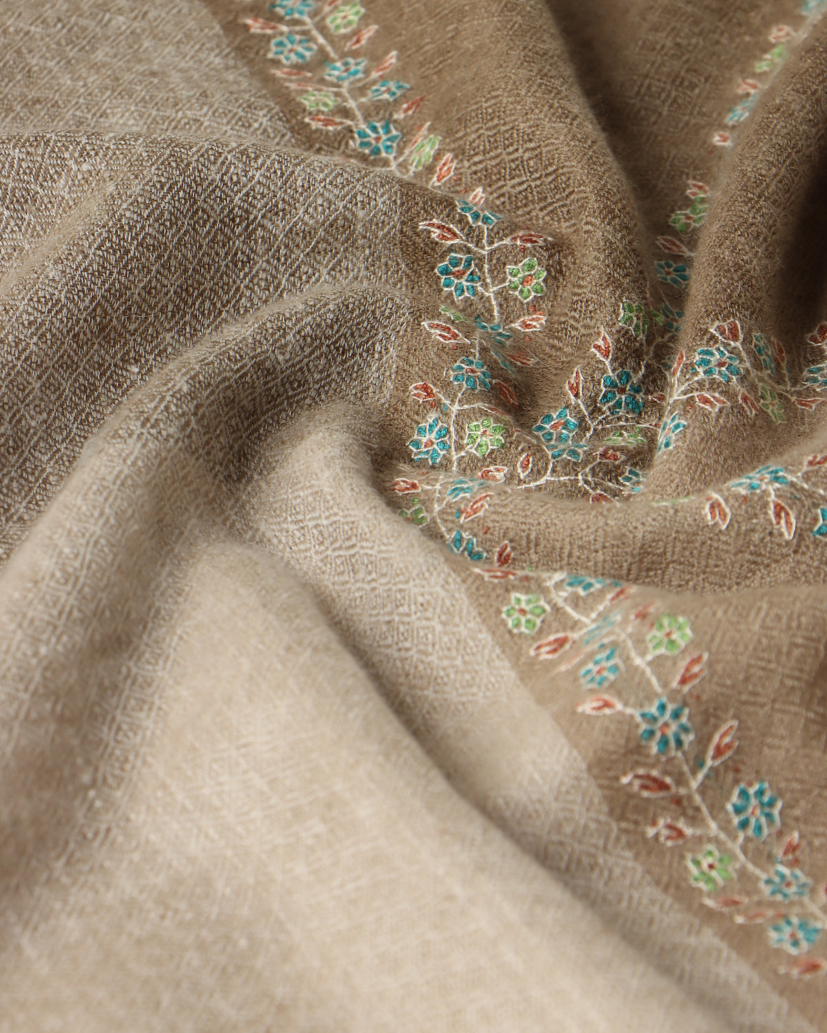 Eshail Kashmir Sozni Embroidery Pashmina Saree