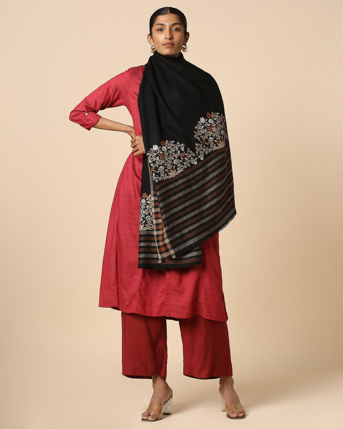 Marlin Kashmir Sozni Embroidery Pashmina Shawl