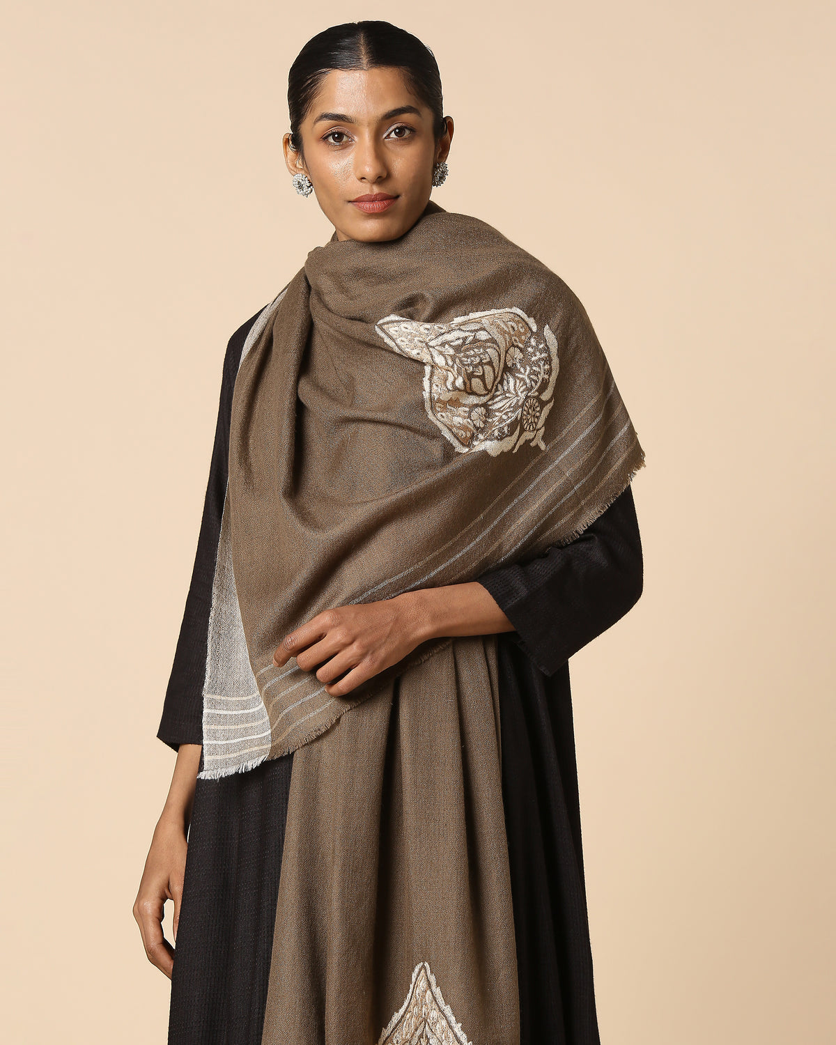 Drupa Kashmir Sozni Embroidery Pashmina Shawl