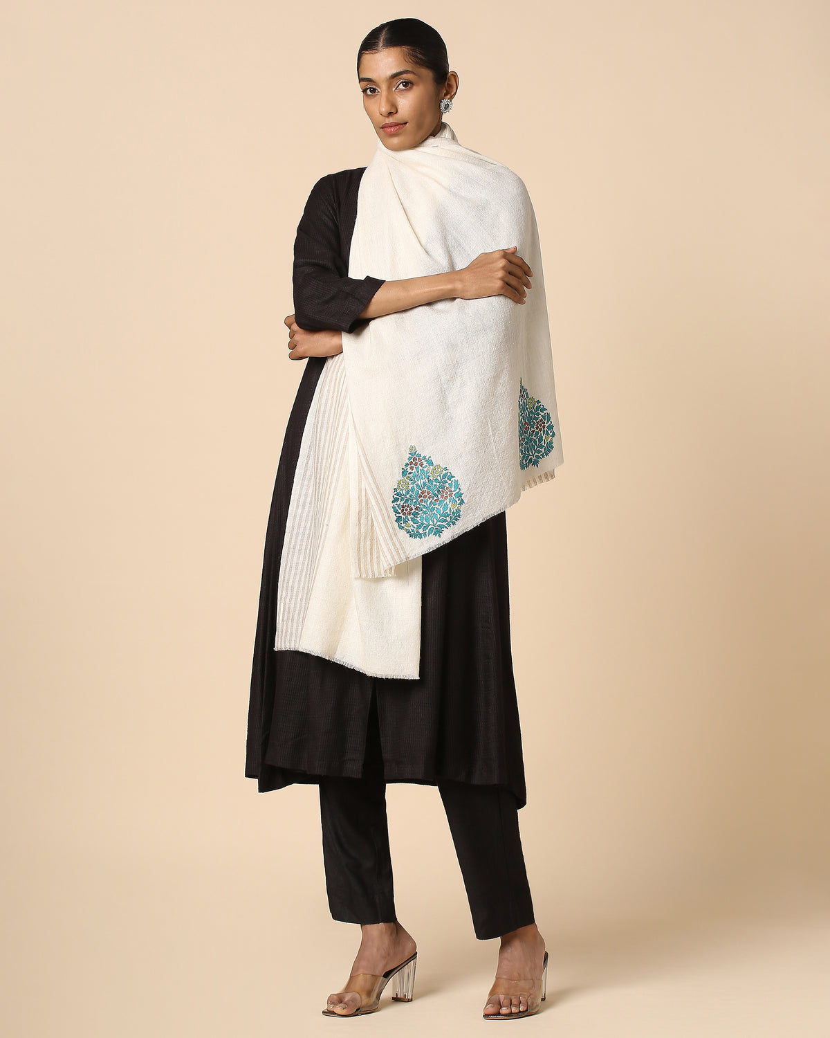 Ayona Kashmir Sozni Embroidery Pashmina Shawl