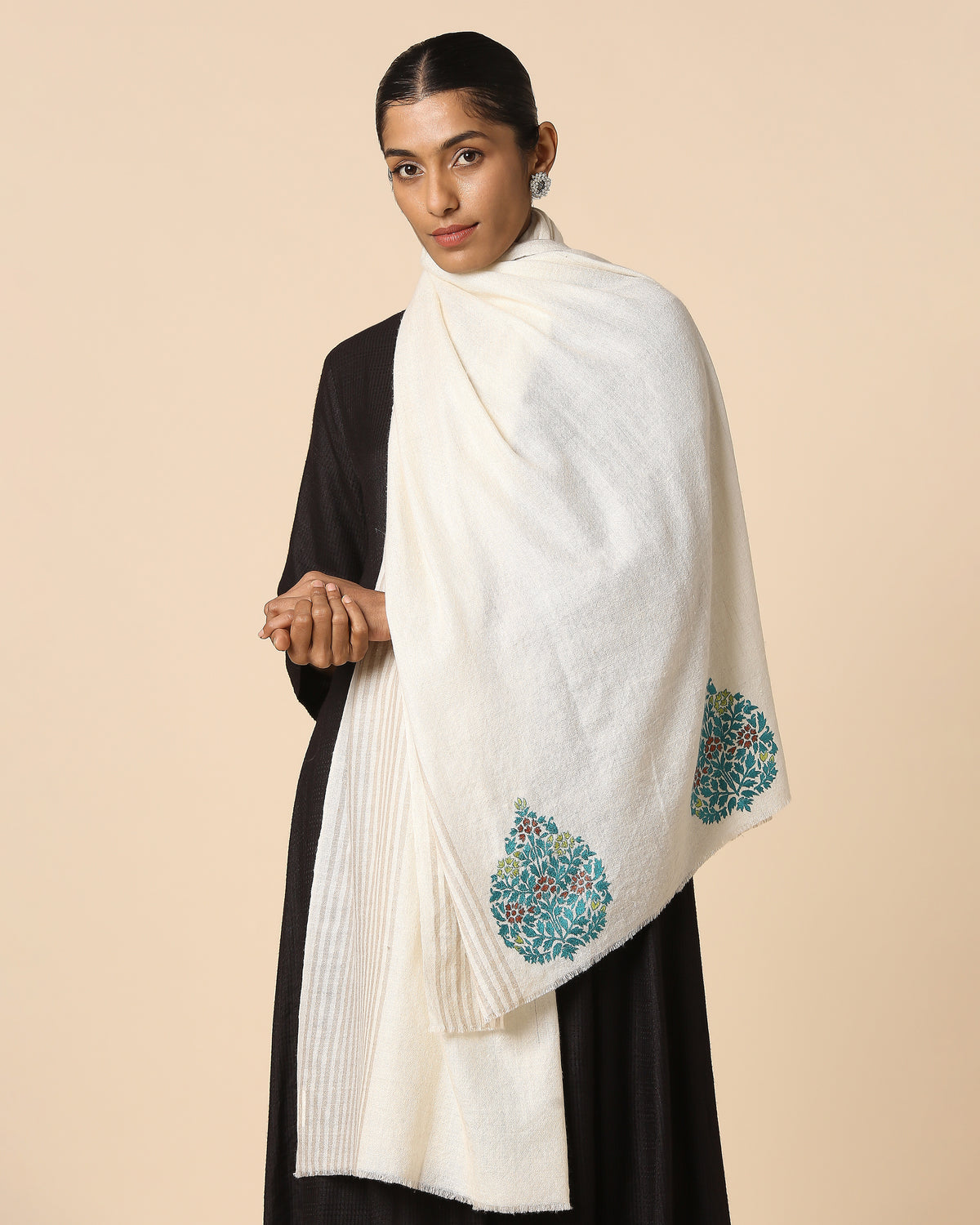 Ayona Kashmir Sozni Embroidery Pashmina Shawl