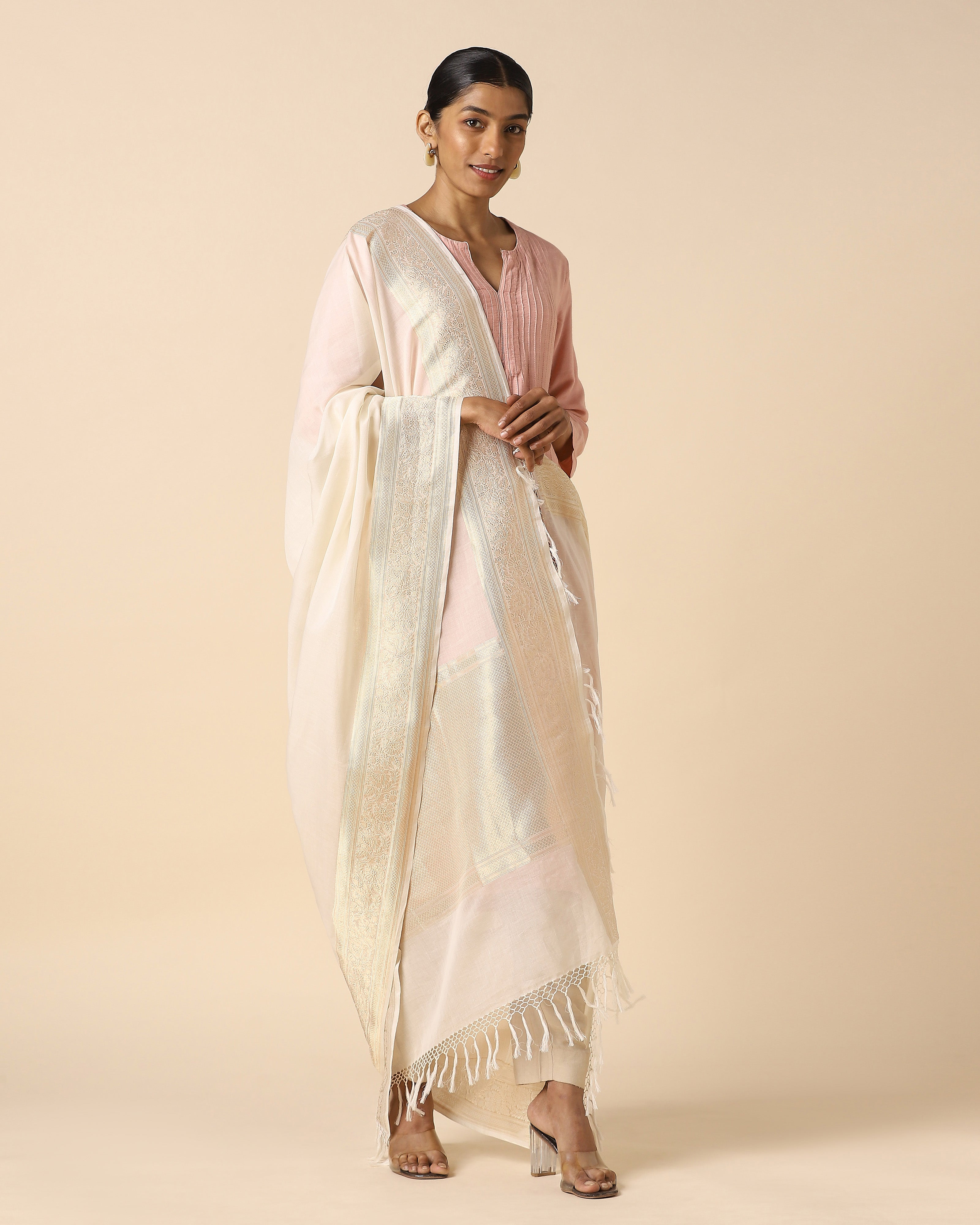 Daniya Banarasi Kadwa Cotton Dupatta