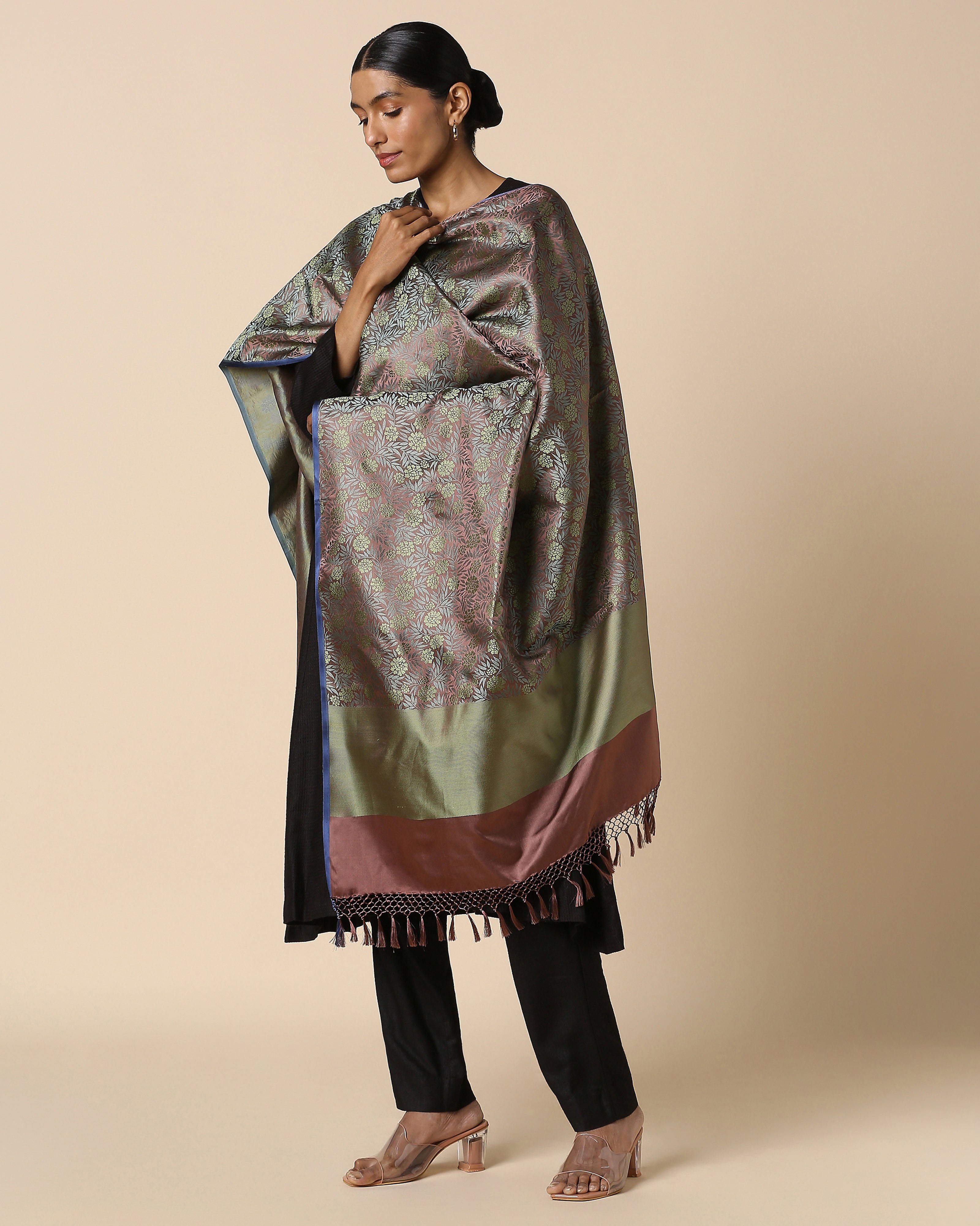 Bushra Banarasi Tanchoi Silk Dupatta