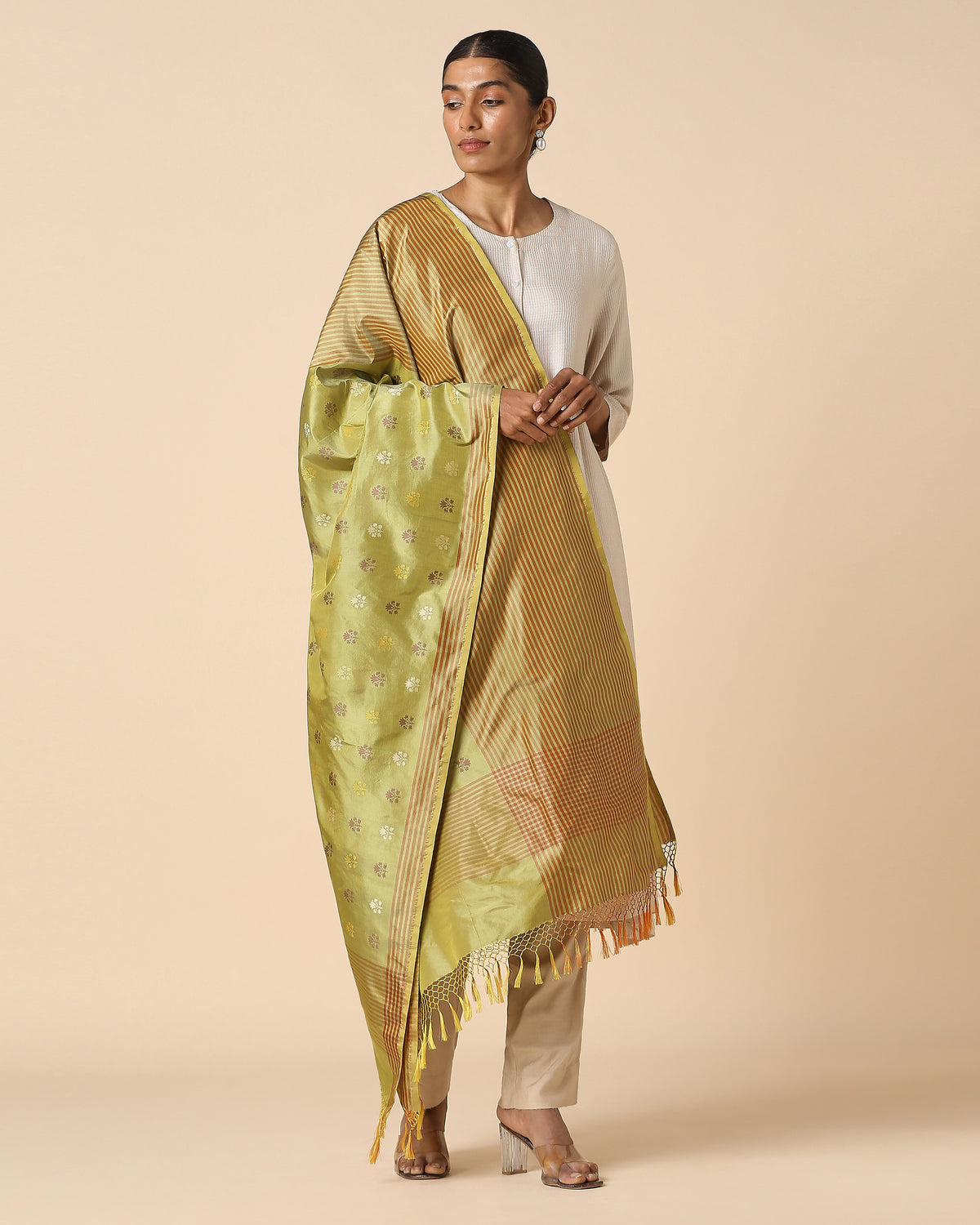 Aloshya Banarasi Cutwork Silk Dupatta