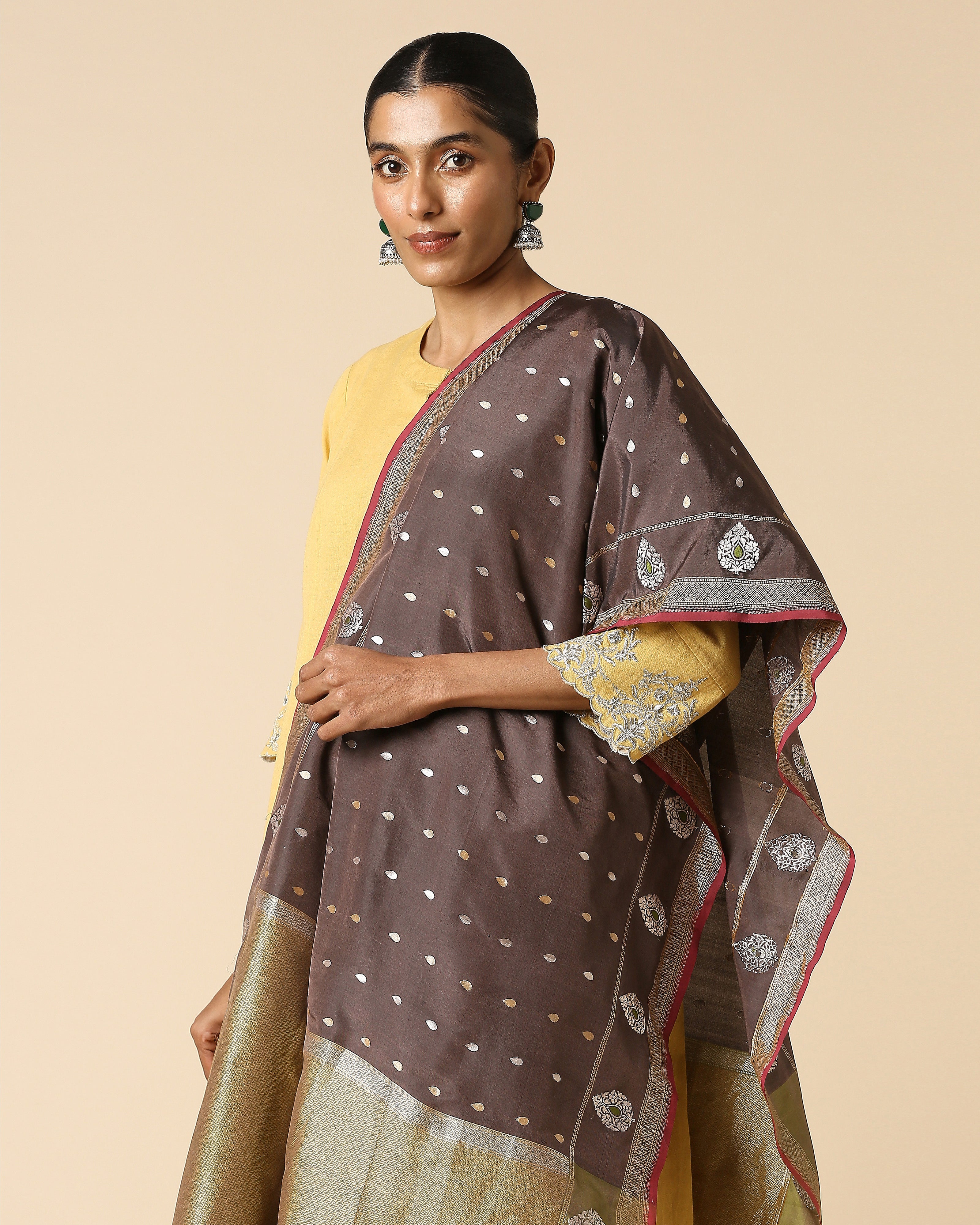 Jyoti Banarasi Cutwork Silk Dupatta