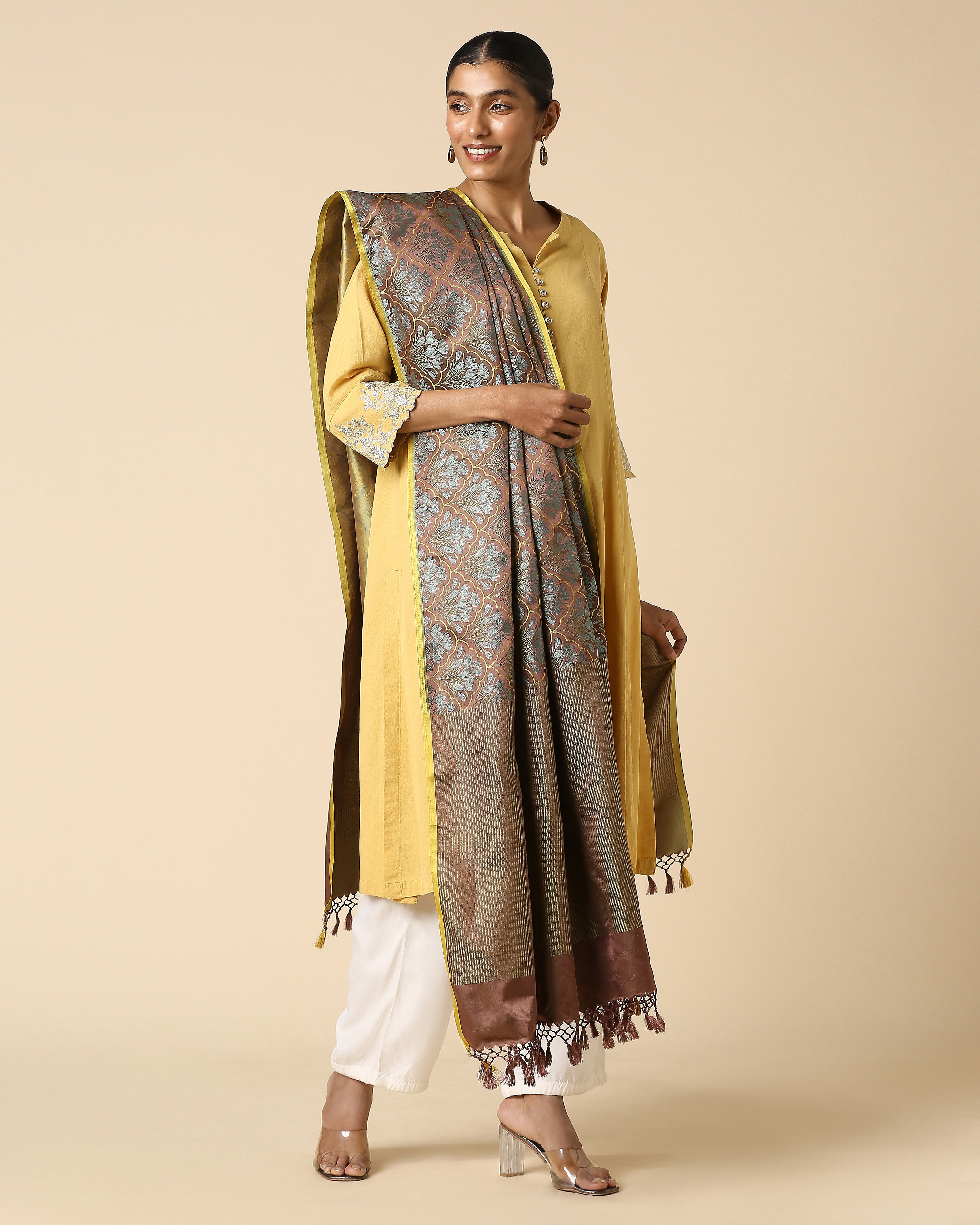 Siya Banarasi Tanchoi Silk Dupatta