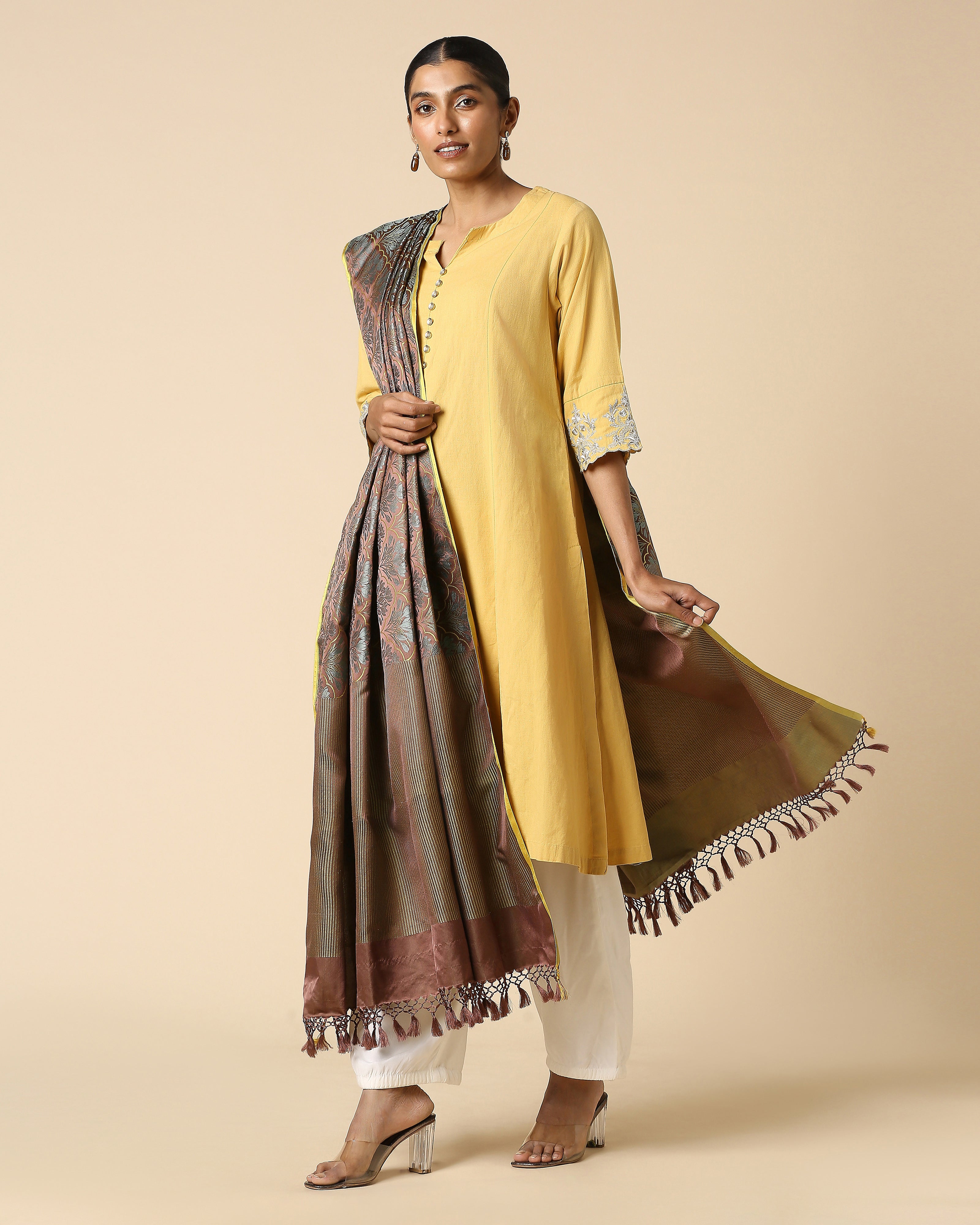 Siya Banarasi Tanchoi Silk Dupatta