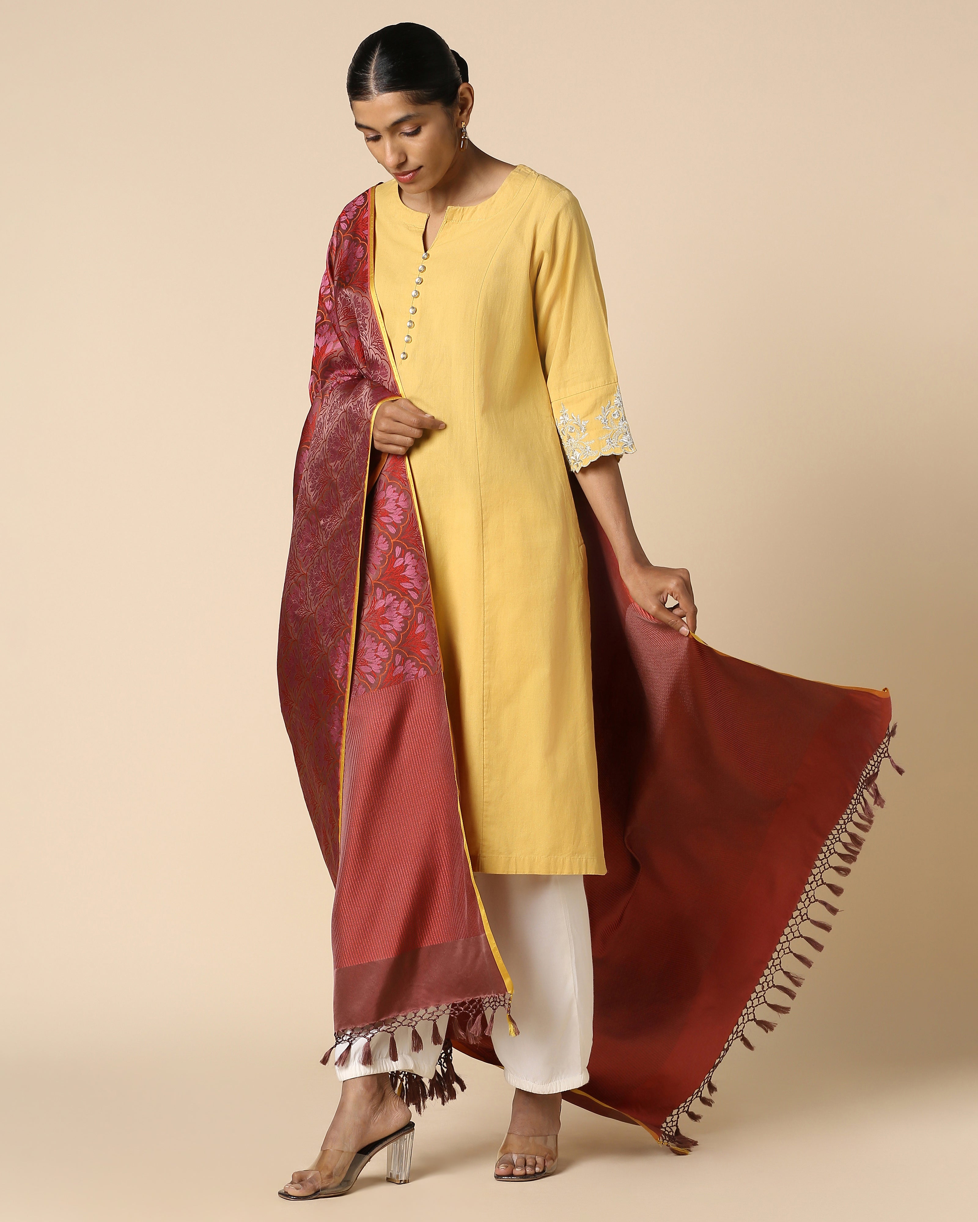 Siya Banarasi Tanchoi Silk Dupatta
