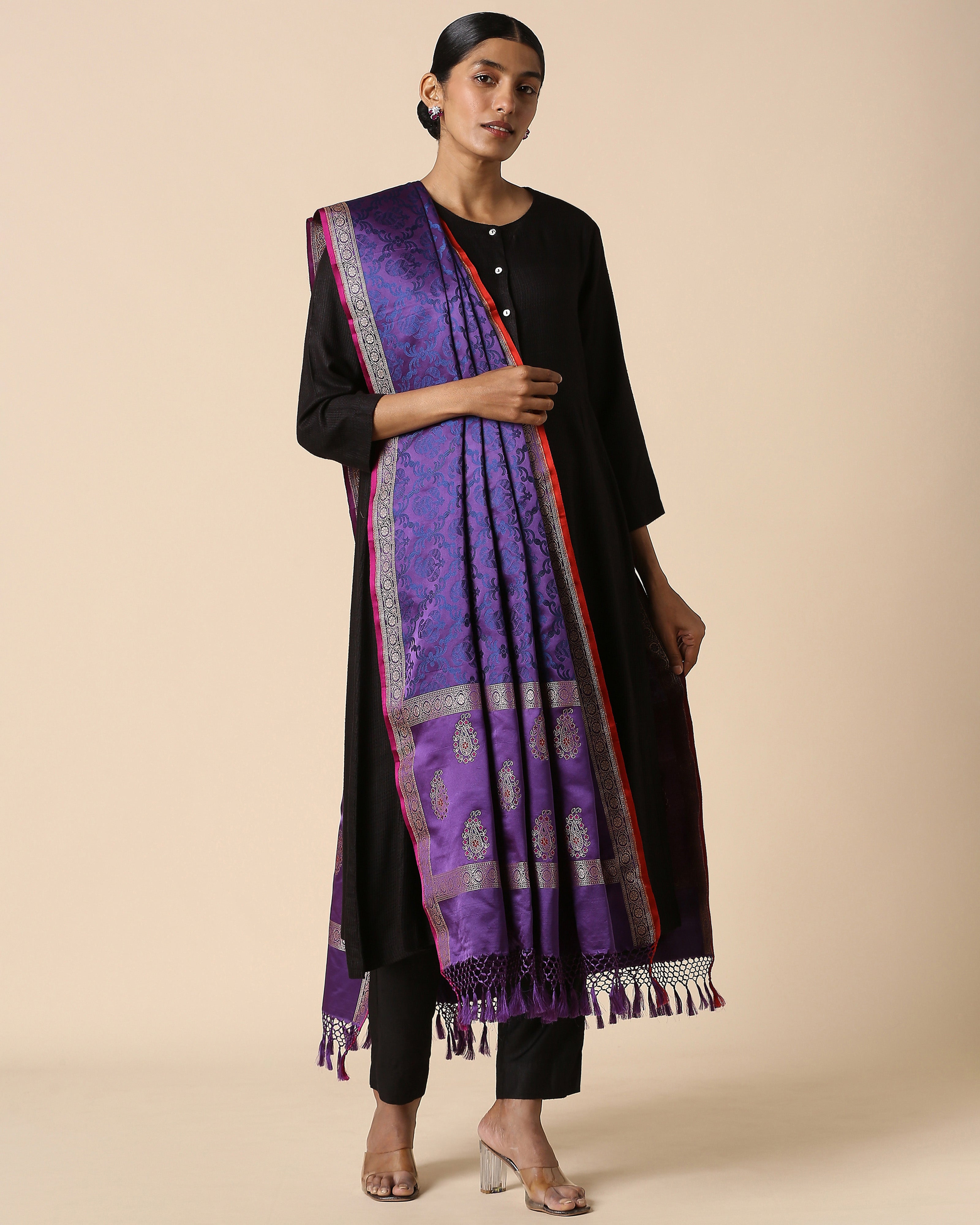 Dorothi Banarasi Tanchoi And Kadwa Silk Dupatta