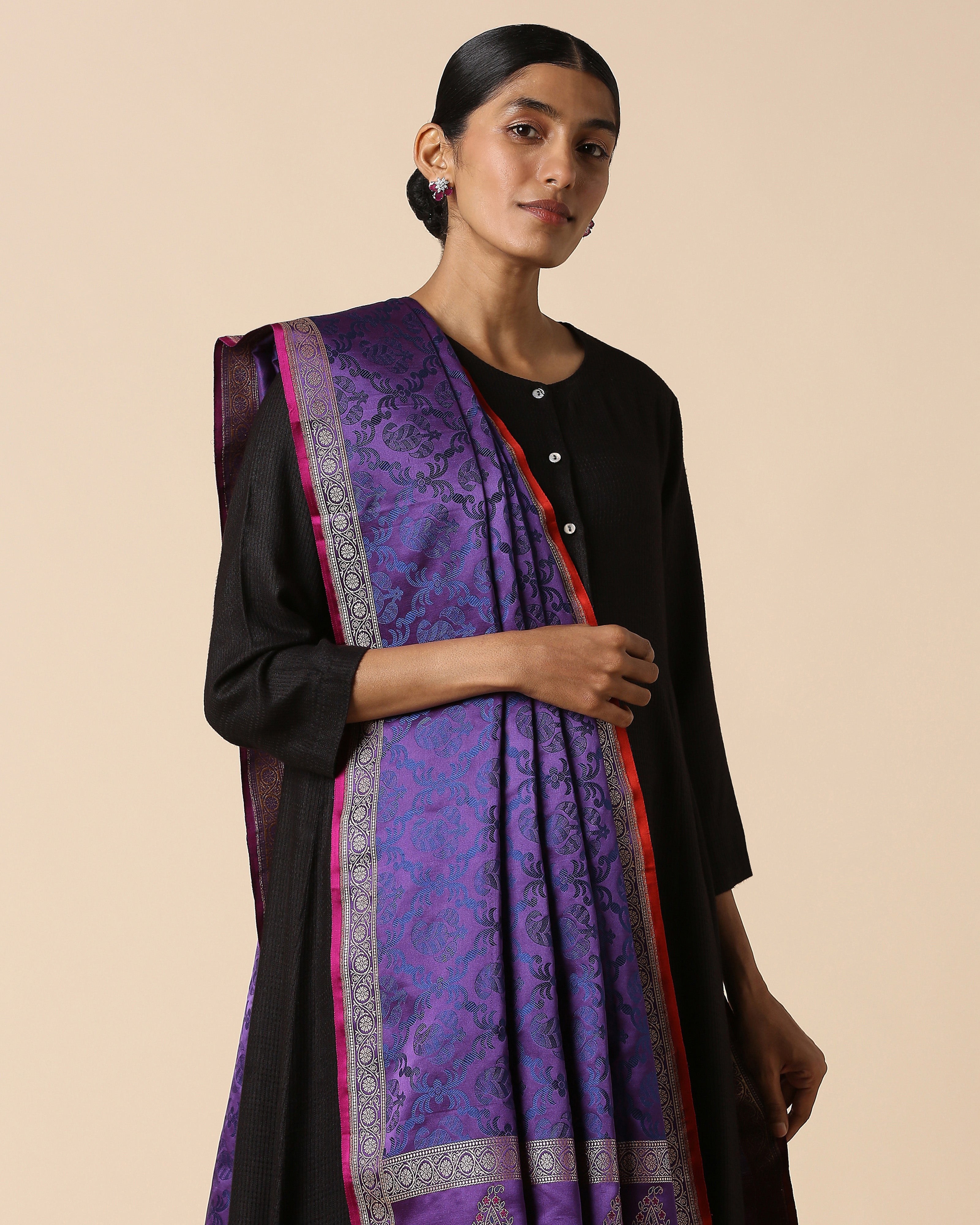 Dorothi Banarasi Tanchoi And Kadwa Silk Dupatta