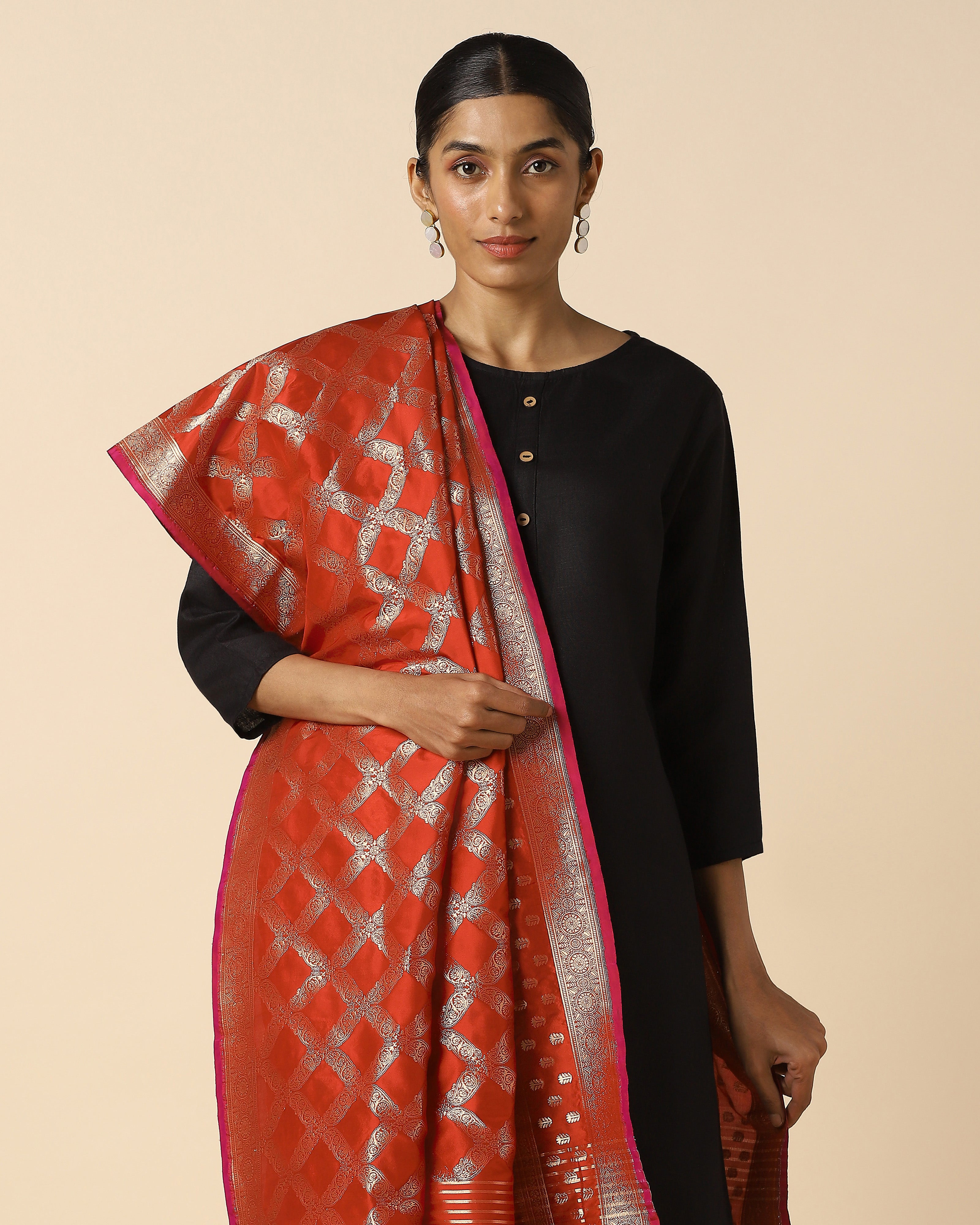 Hilda Banarasi Cutwork Silk Dupatta