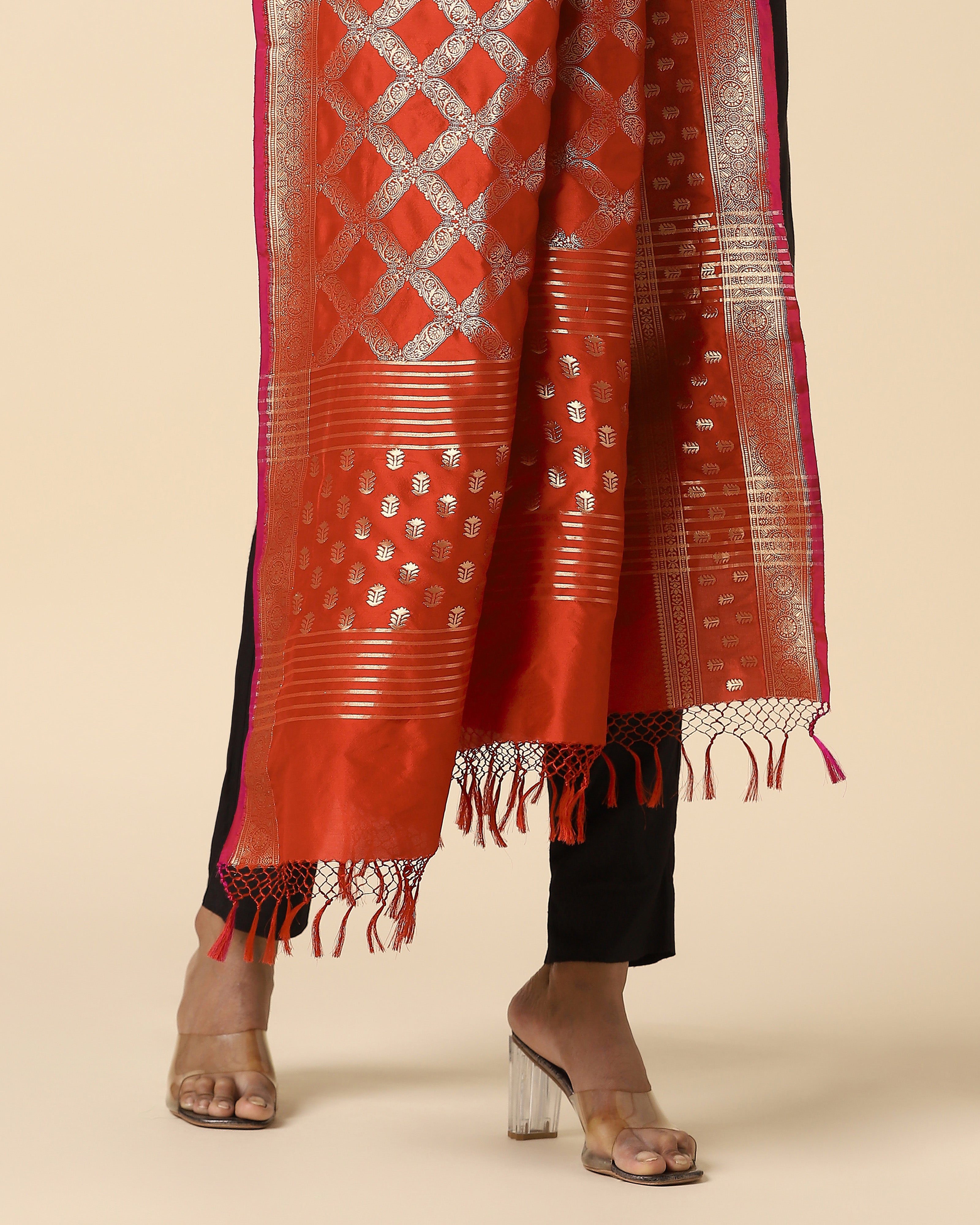 Hilda Banarasi Cutwork Silk Dupatta