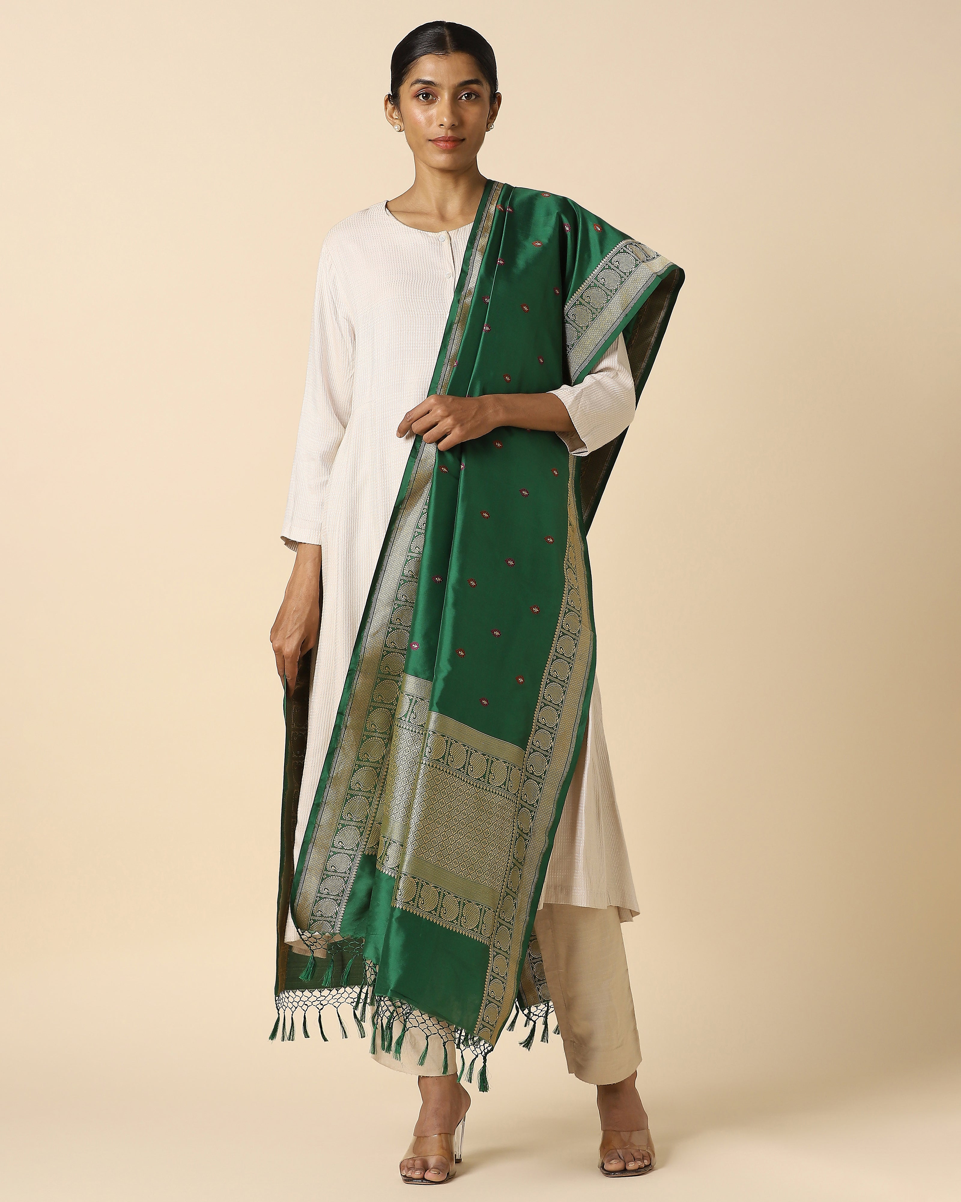 Kanak Banarasi Kadwa Silk Dupatta