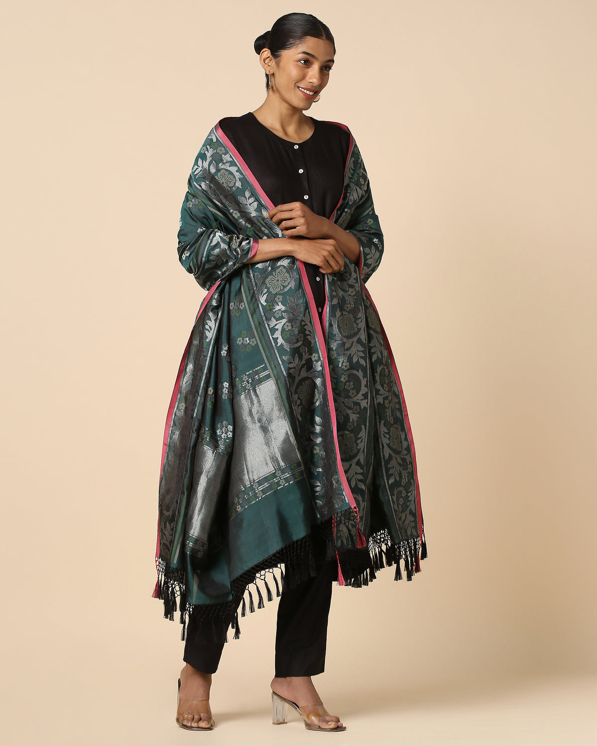 Amritini Banarasi Jamdani Silk Cotton Dupatta