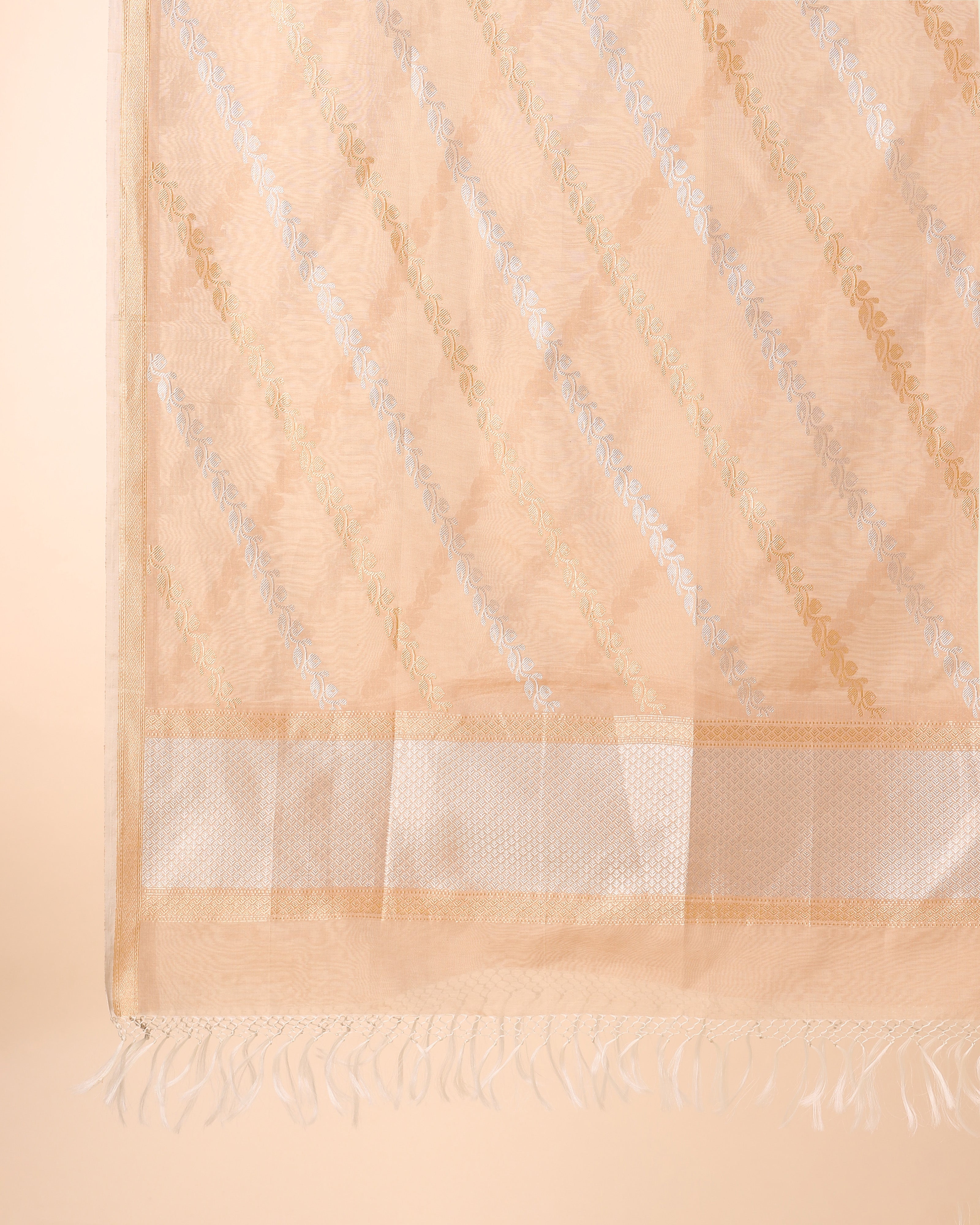 Ekanei Banarasi Kadwa Brown Cotton Dupatta