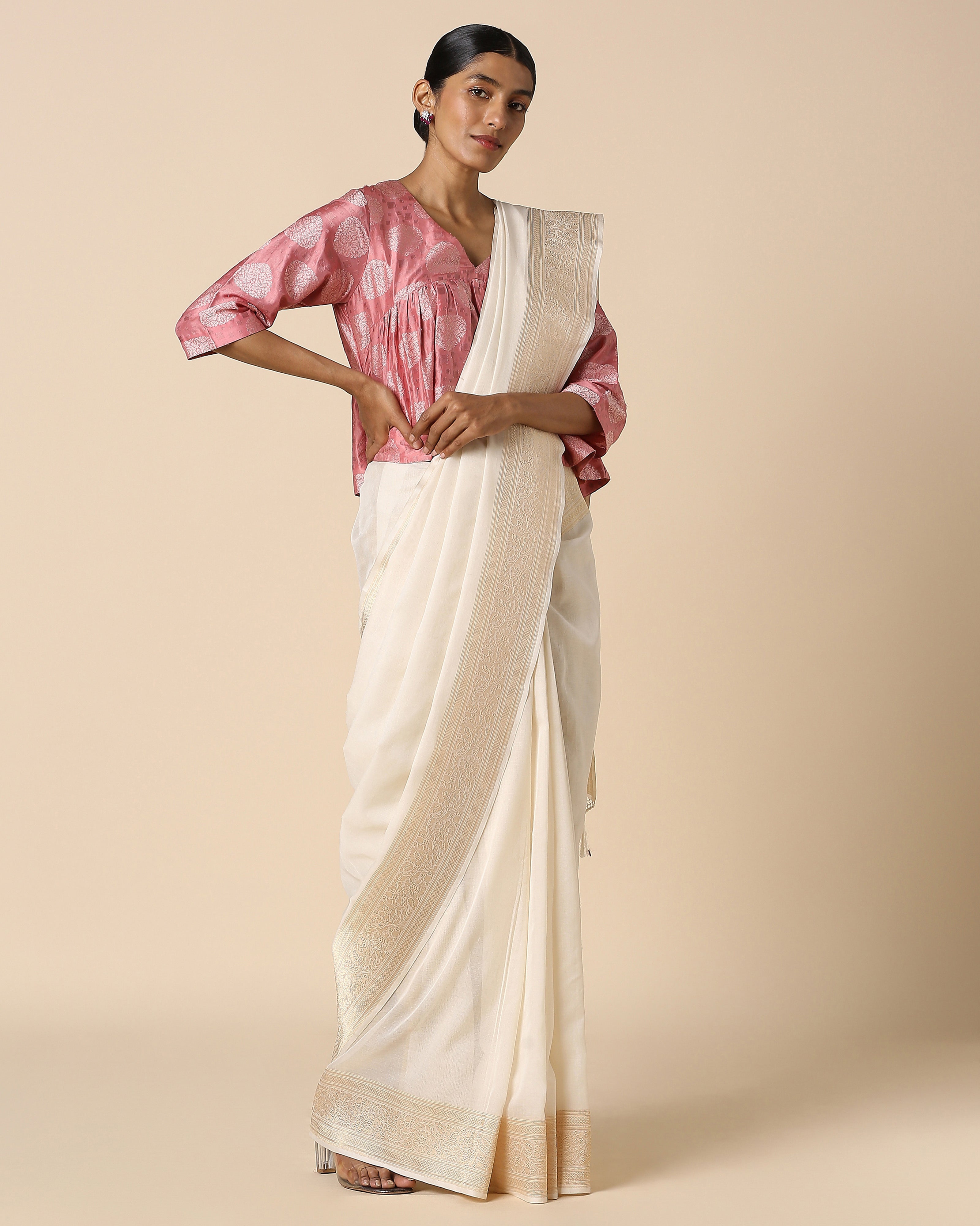 Daniya Banarasi Kadwa Cotton Saree