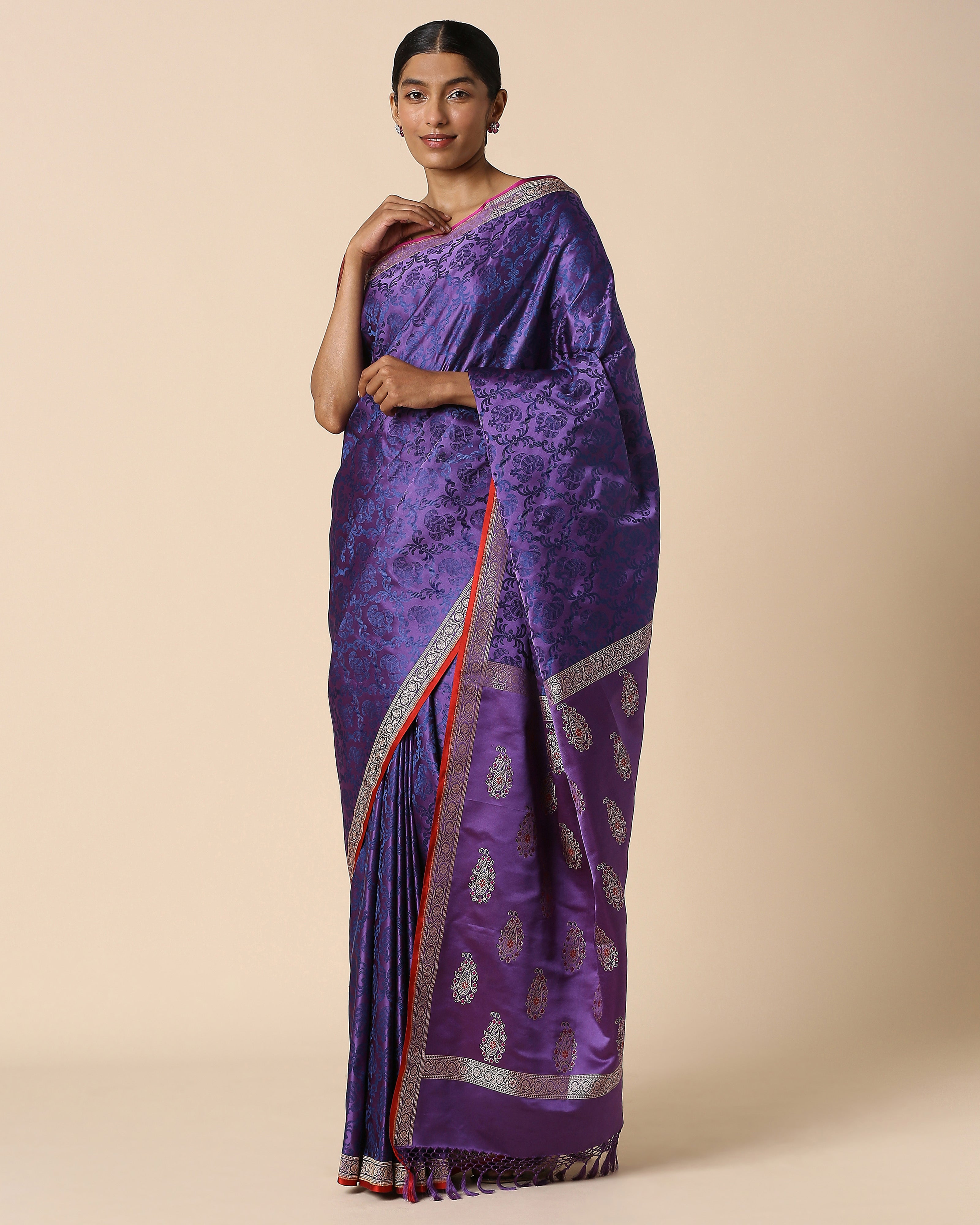 Dorothi Banarasi Tanchoi And Kadwa Silk Saree