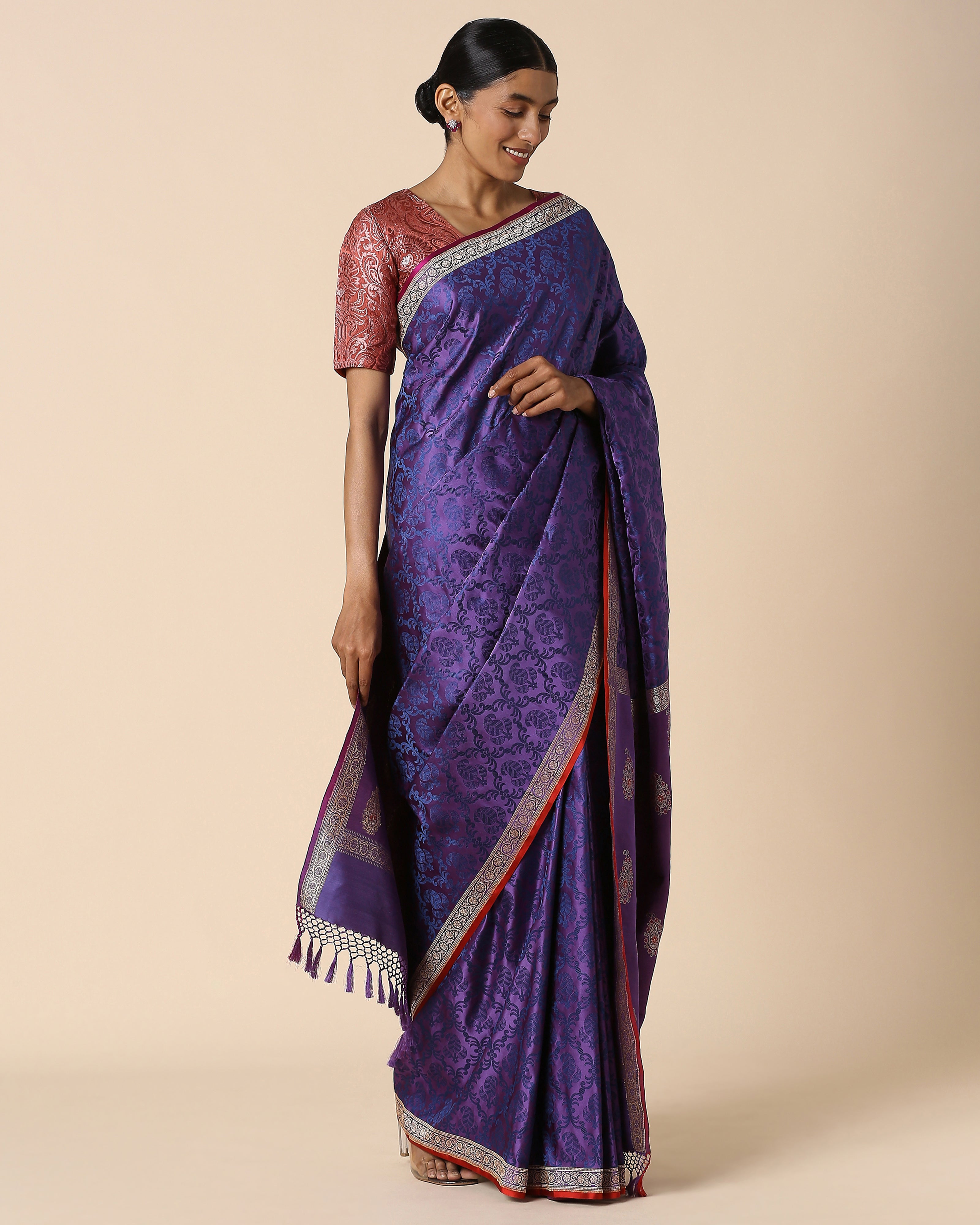 Dorothi Banarasi Tanchoi And Kadwa Silk Saree