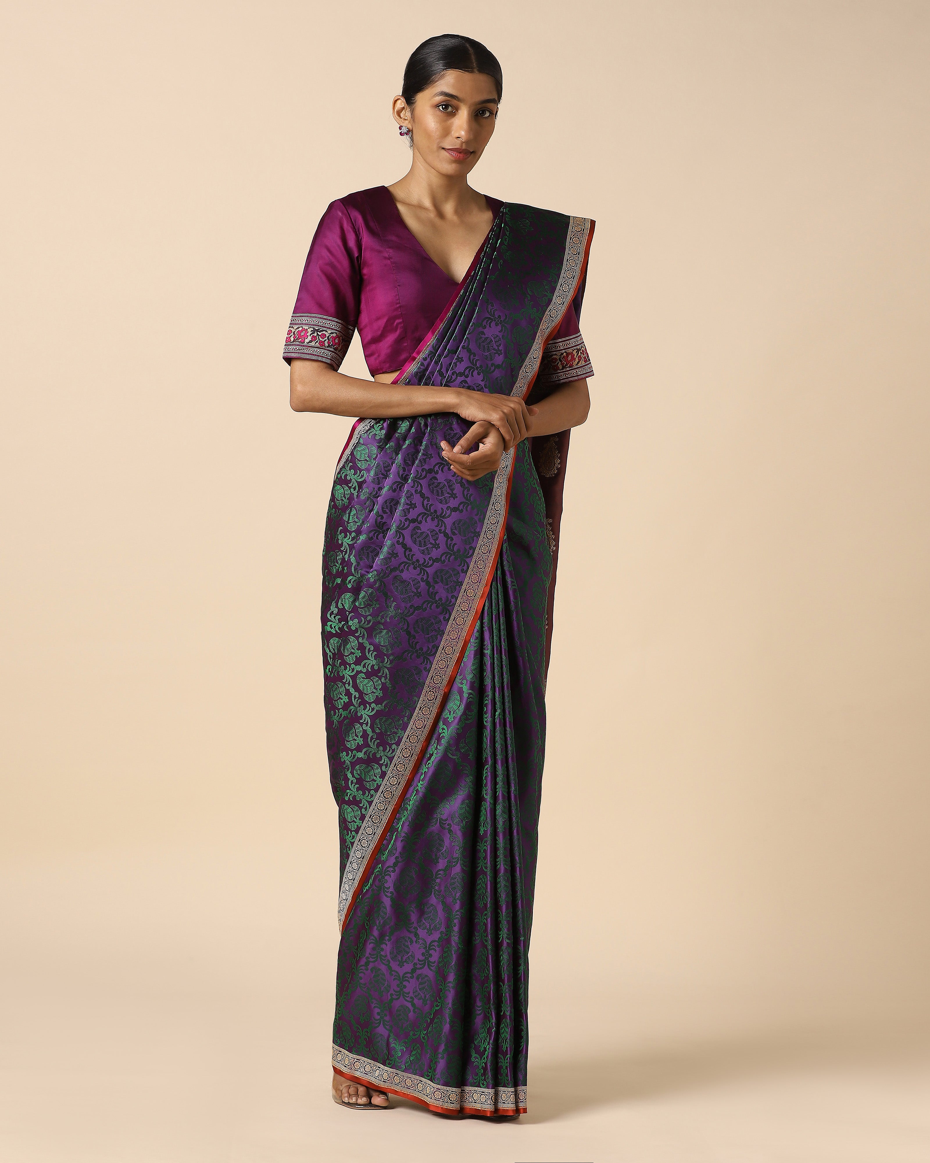 Dorothi Banarasi Tanchoi And Kadwa Silk Saree