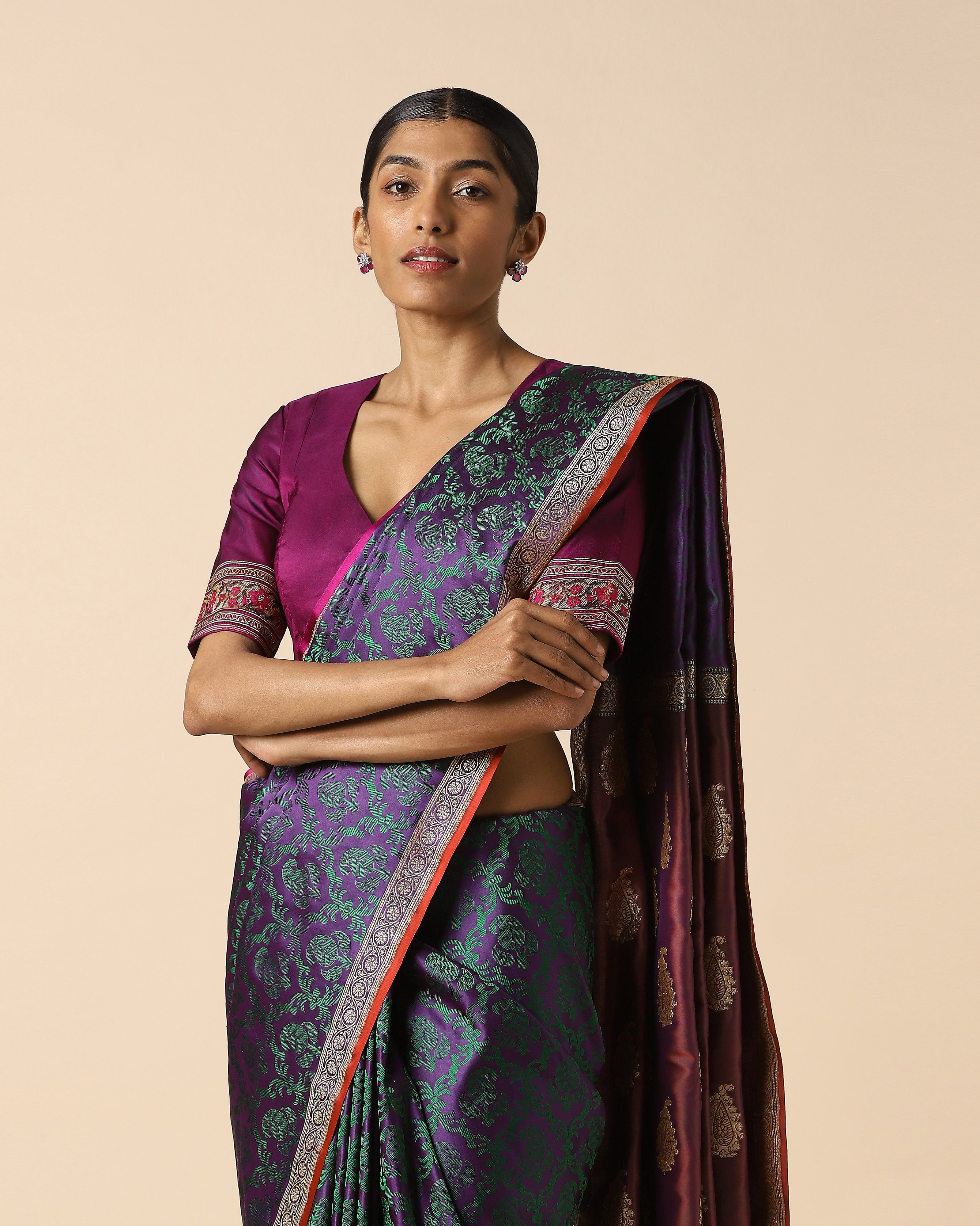 Dorothi Banarasi Tanchoi And Kadwa Silk Saree