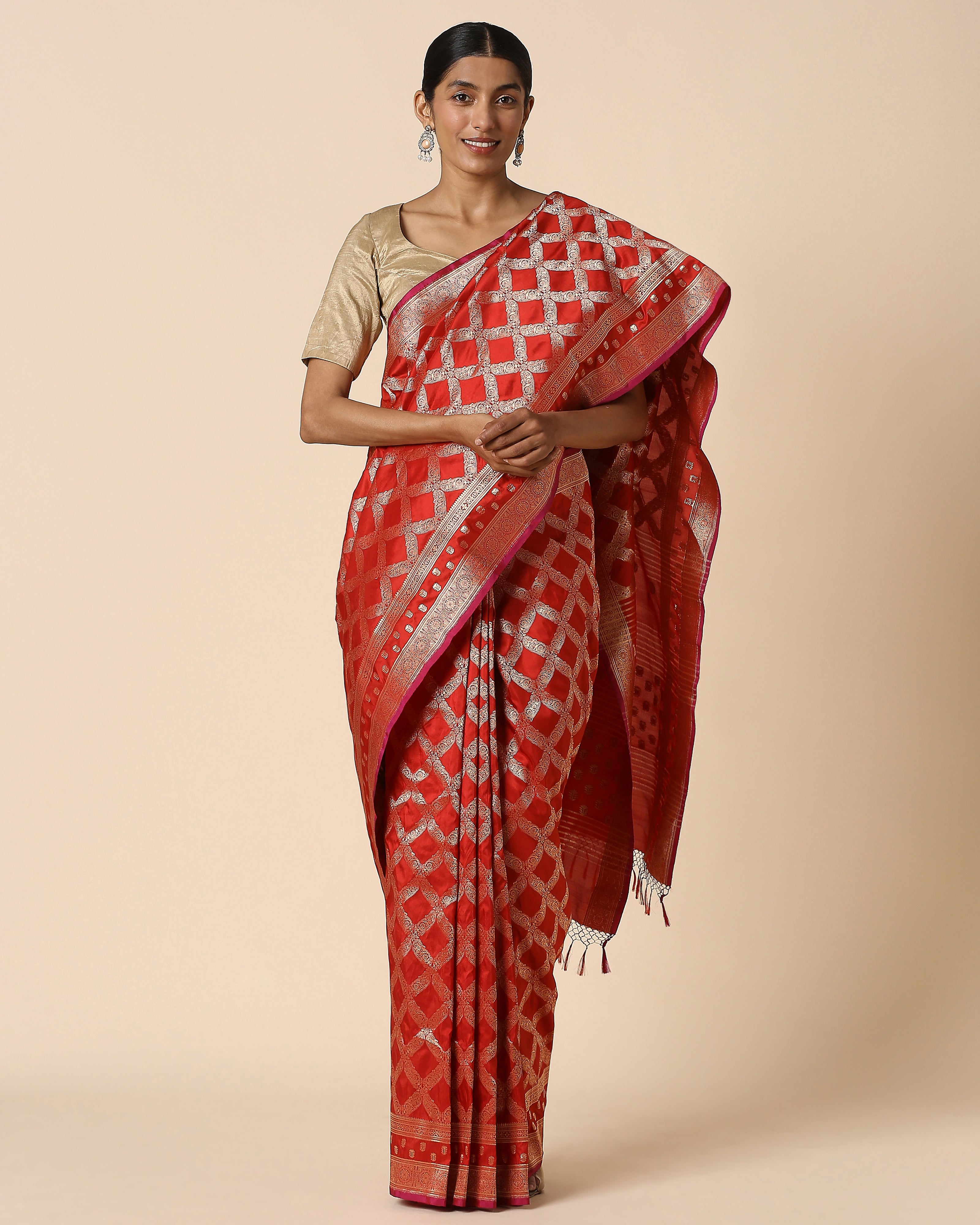 Hilda Banarasi Cutwork Silk Saree