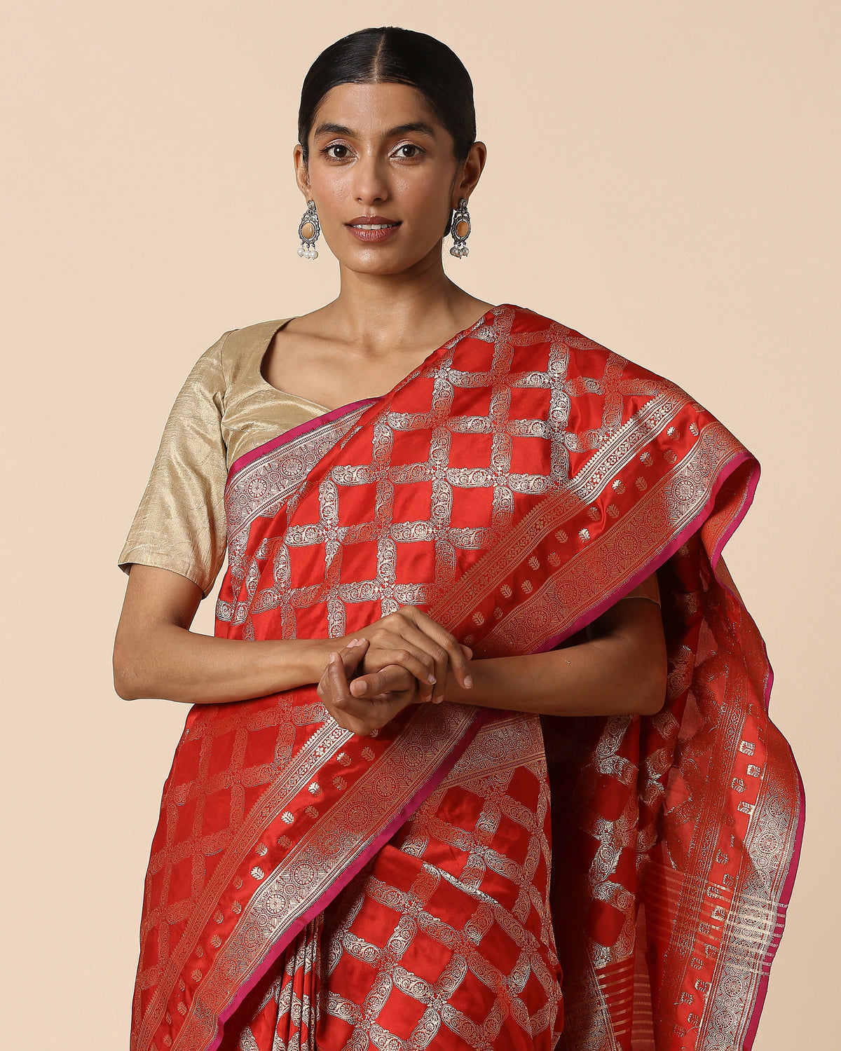Hilda Banarasi Cutwork Silk Saree