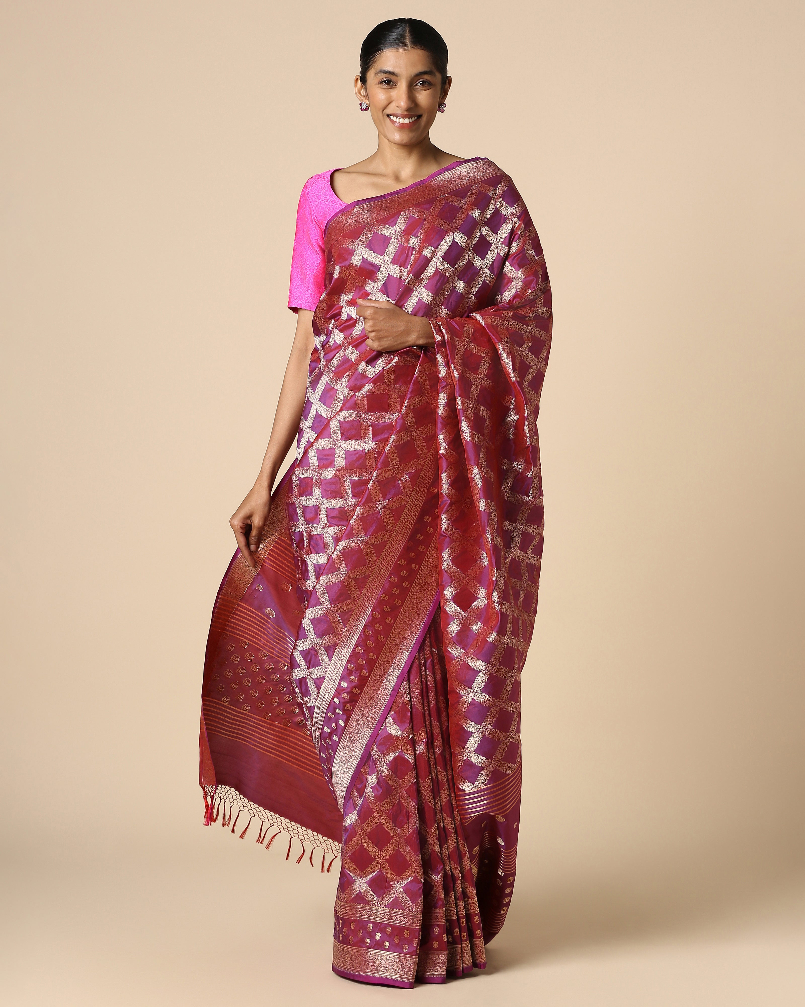 Hilda Banarasi Cutwork Silk Saree