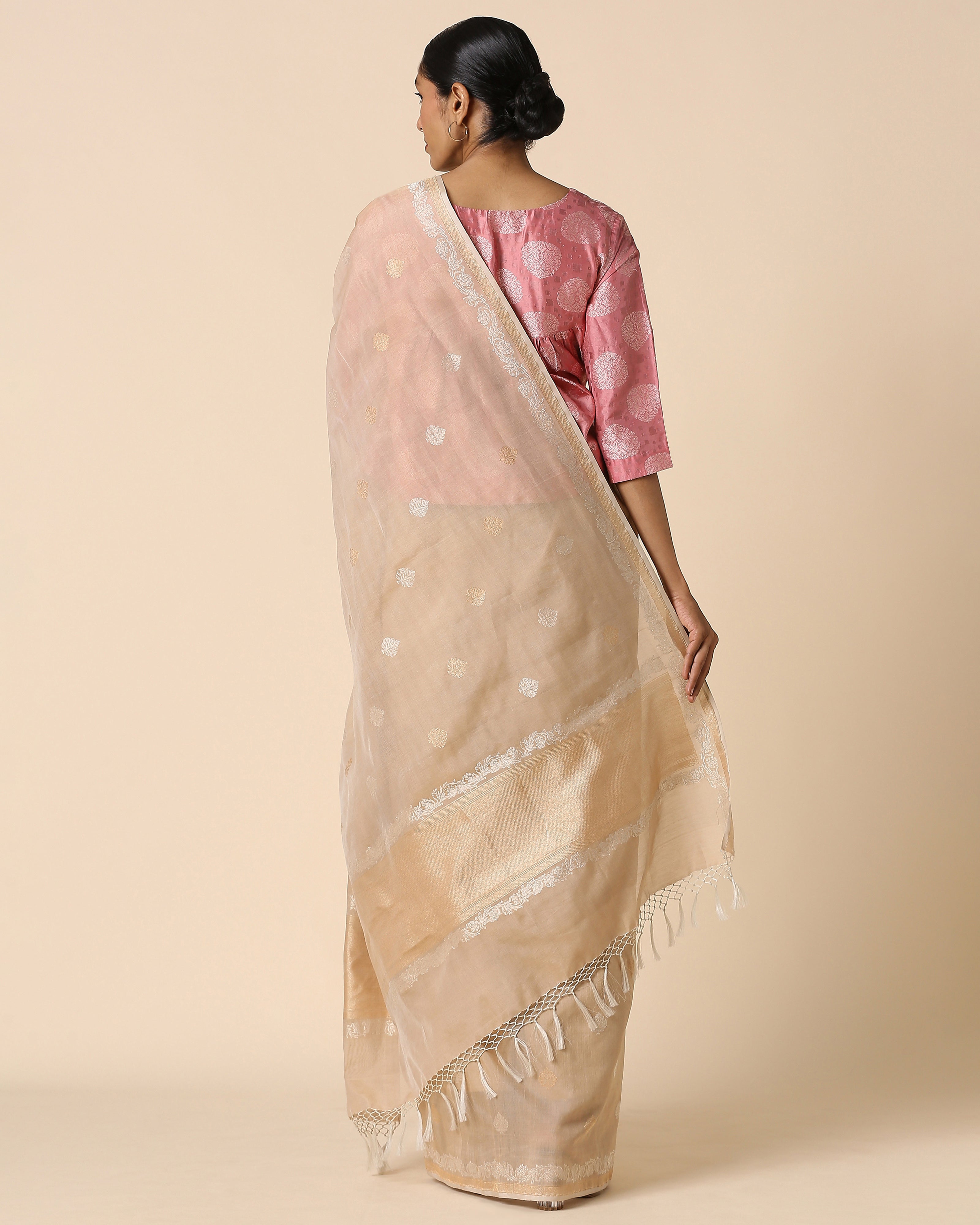 Laya Banarasi Kadwa Brown Cotton Saree