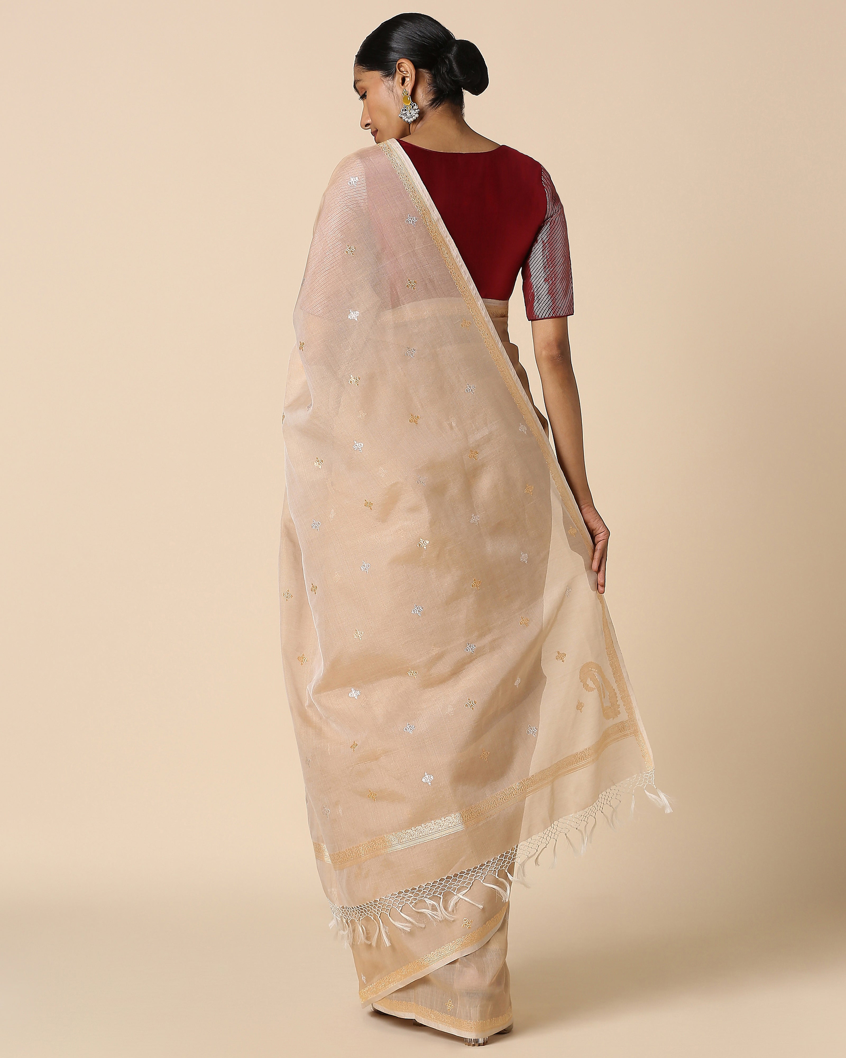 Saumya Banarasi Kadwa Brown Cotton Saree