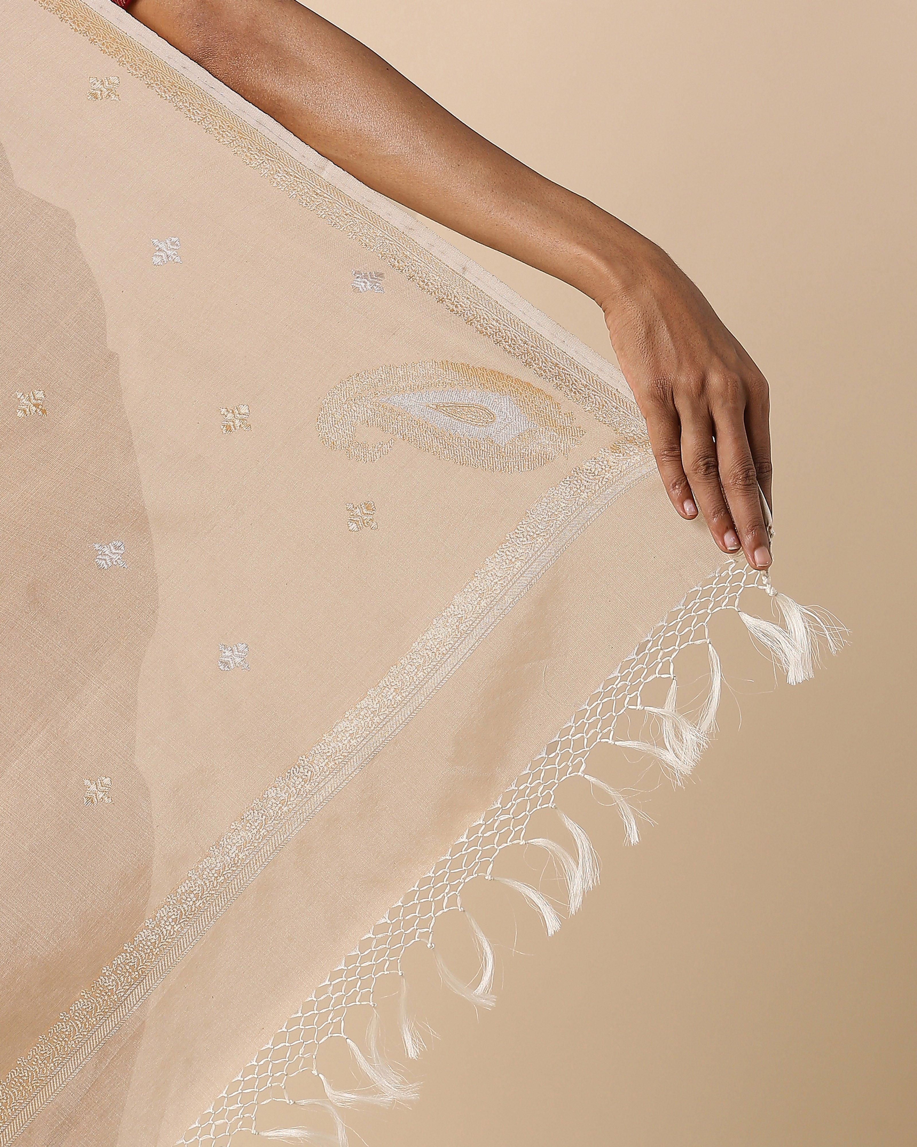 Saumya Banarasi Kadwa Brown Cotton Saree